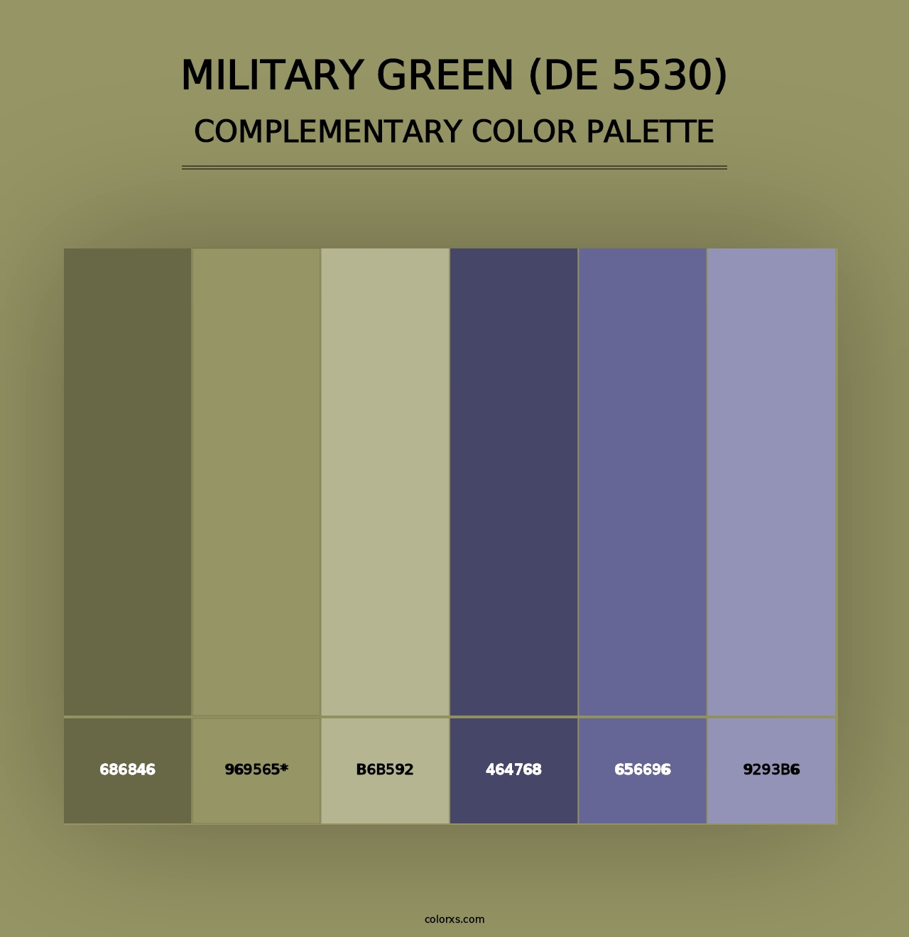 Military Green (DE 5530) - Complementary Color Palette