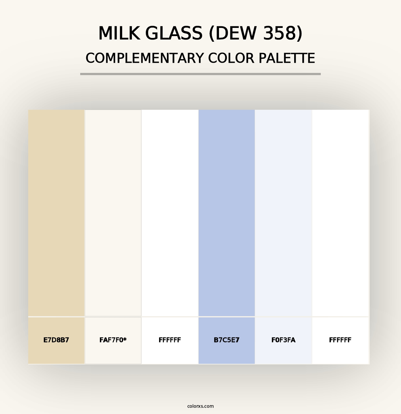 Milk Glass (DEW 358) - Complementary Color Palette