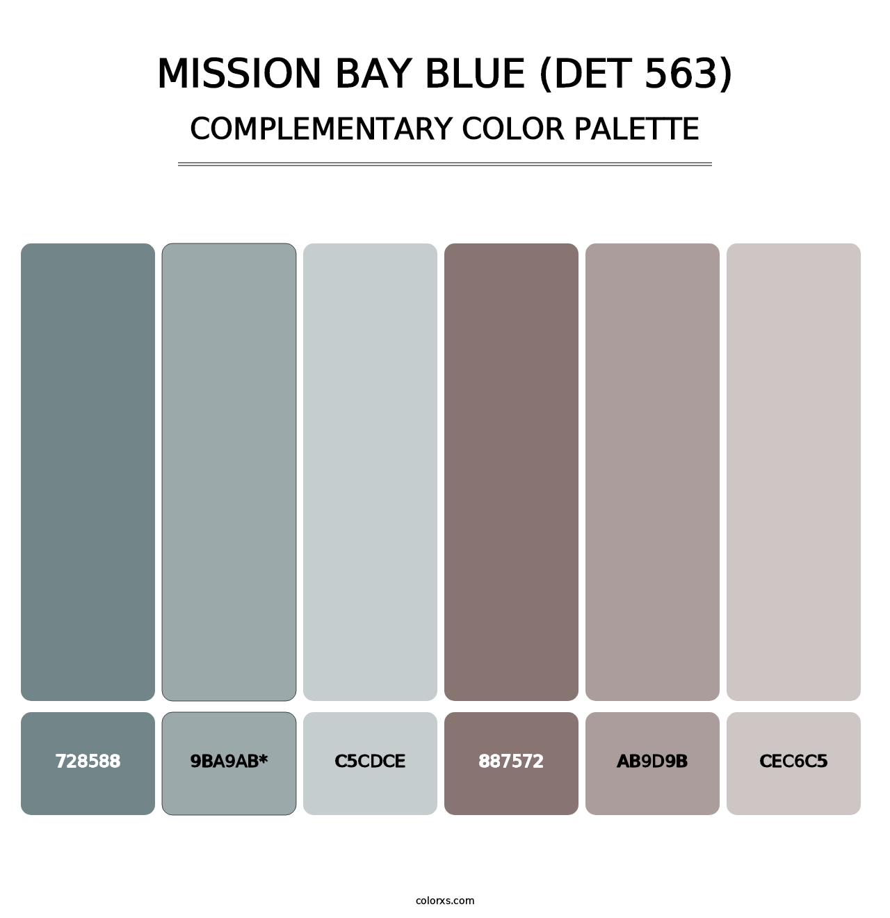 Mission Bay Blue (DET 563) - Complementary Color Palette