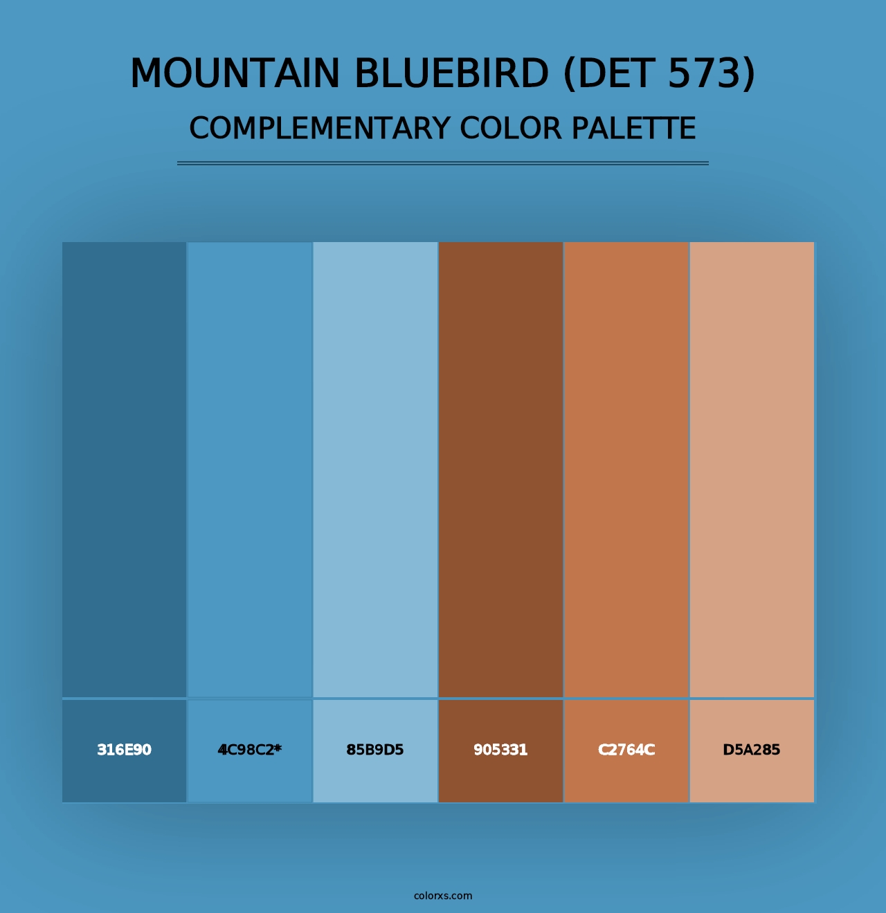 Mountain Bluebird (DET 573) - Complementary Color Palette