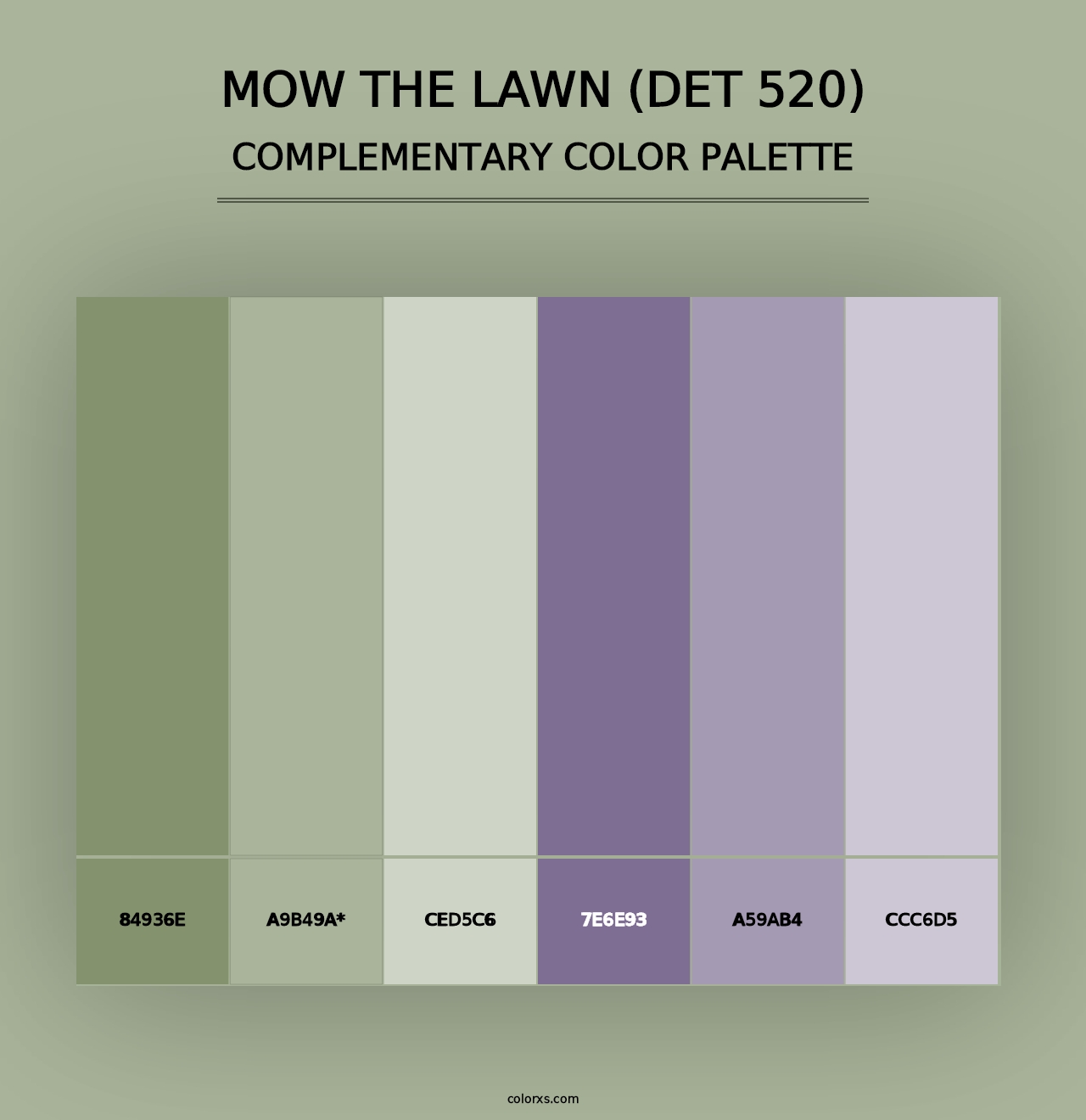 Mow the Lawn (DET 520) - Complementary Color Palette