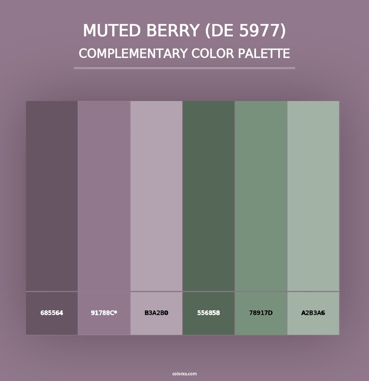 Muted Berry (DE 5977) - Complementary Color Palette