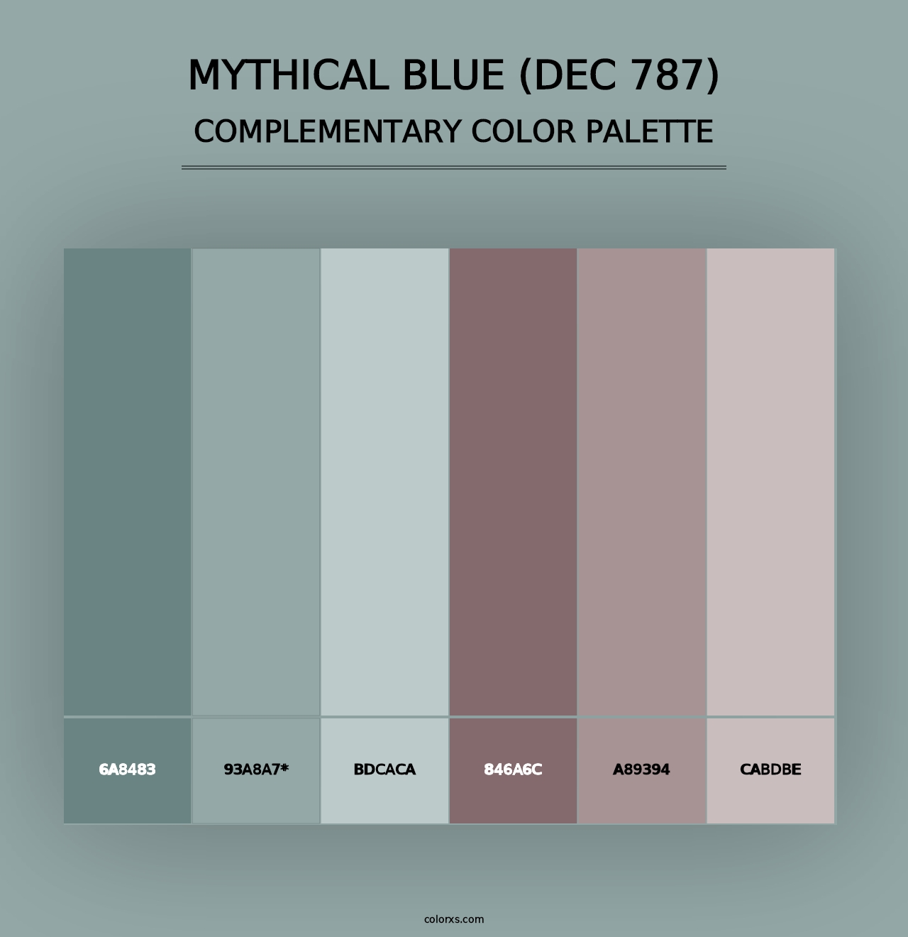 Mythical Blue (DEC 787) - Complementary Color Palette