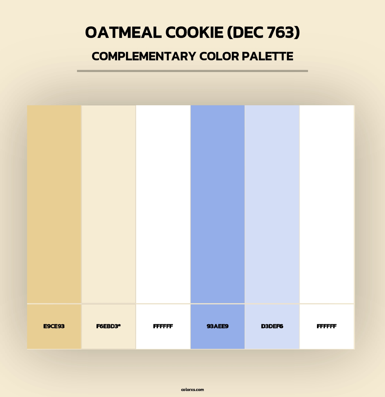 Oatmeal Cookie (DEC 763) - Complementary Color Palette