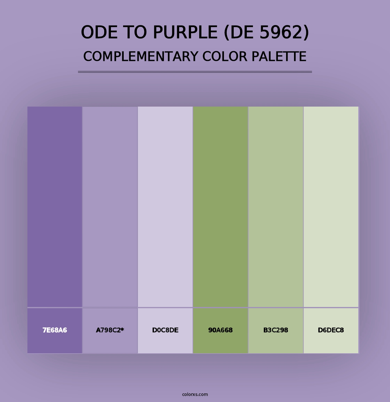 Ode to Purple (DE 5962) - Complementary Color Palette