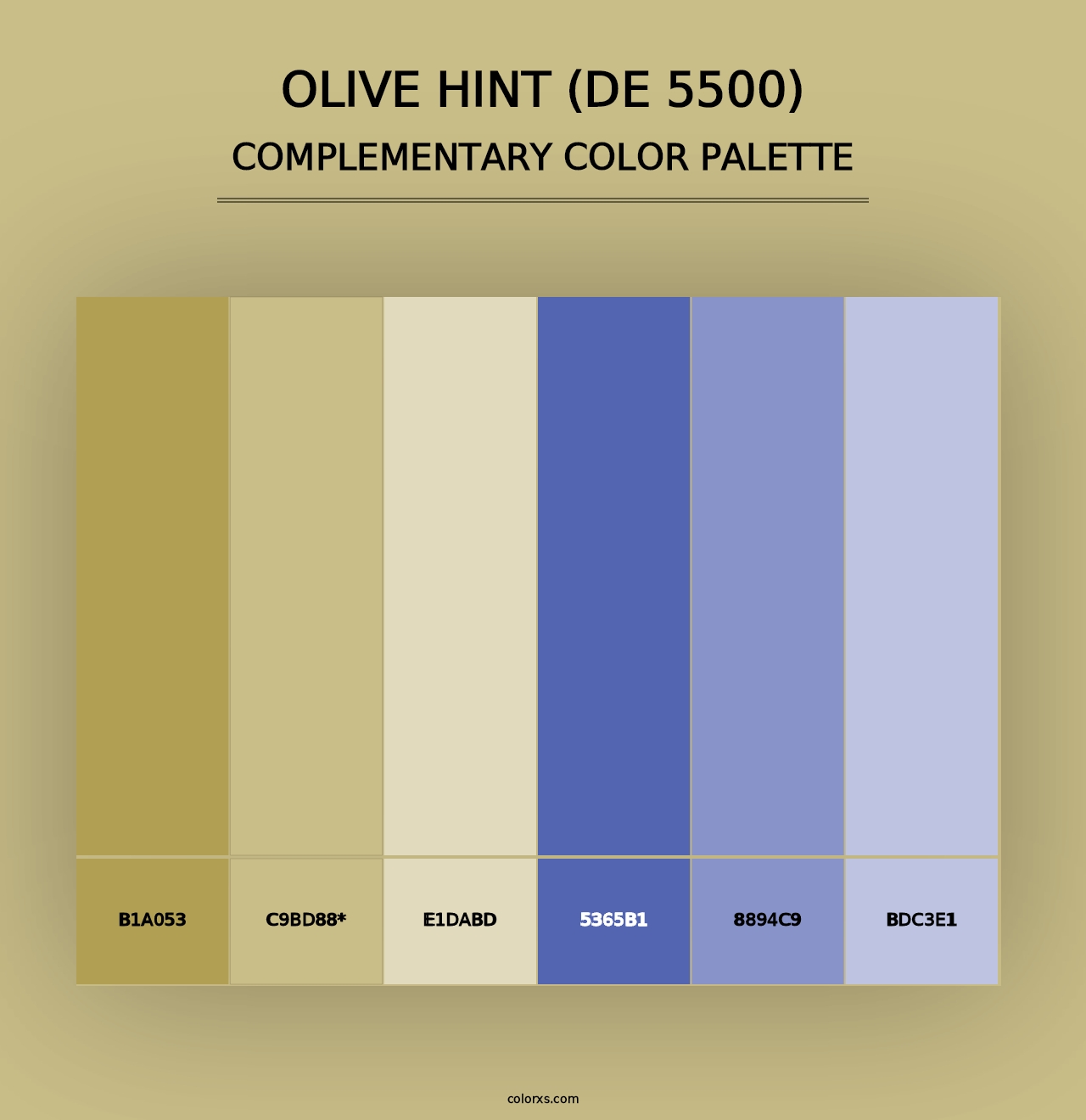 Olive Hint (DE 5500) - Complementary Color Palette