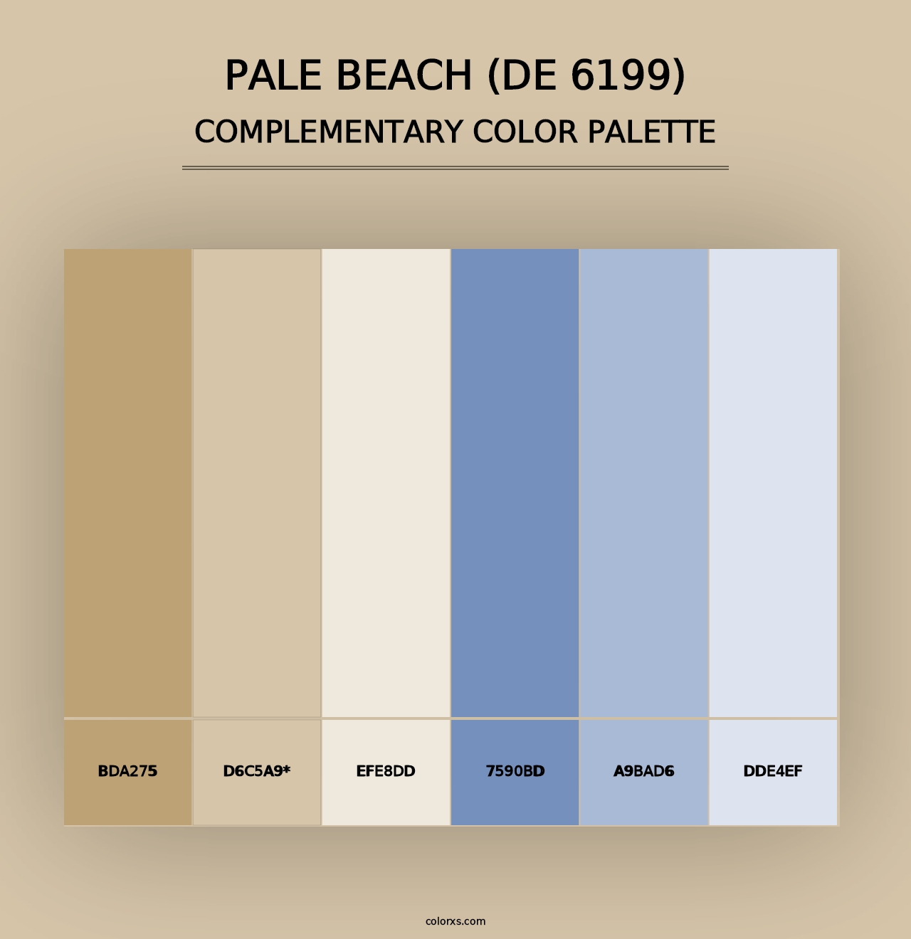 Pale Beach (DE 6199) - Complementary Color Palette