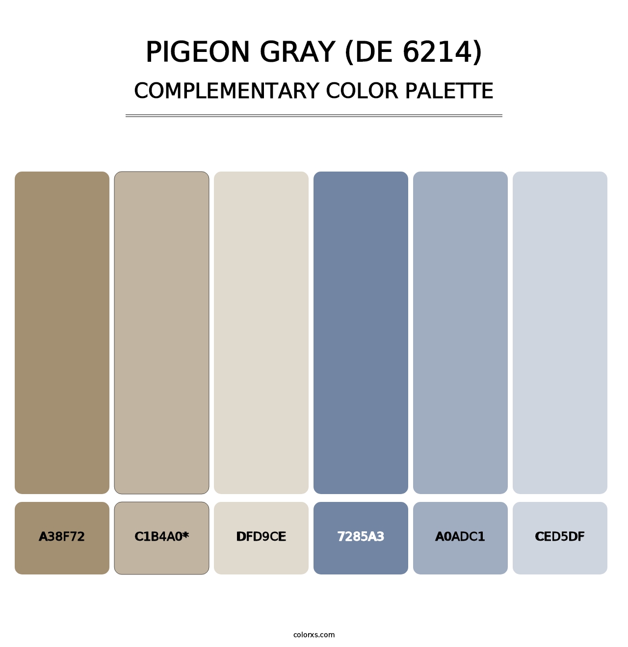 Pigeon Gray (DE 6214) - Complementary Color Palette