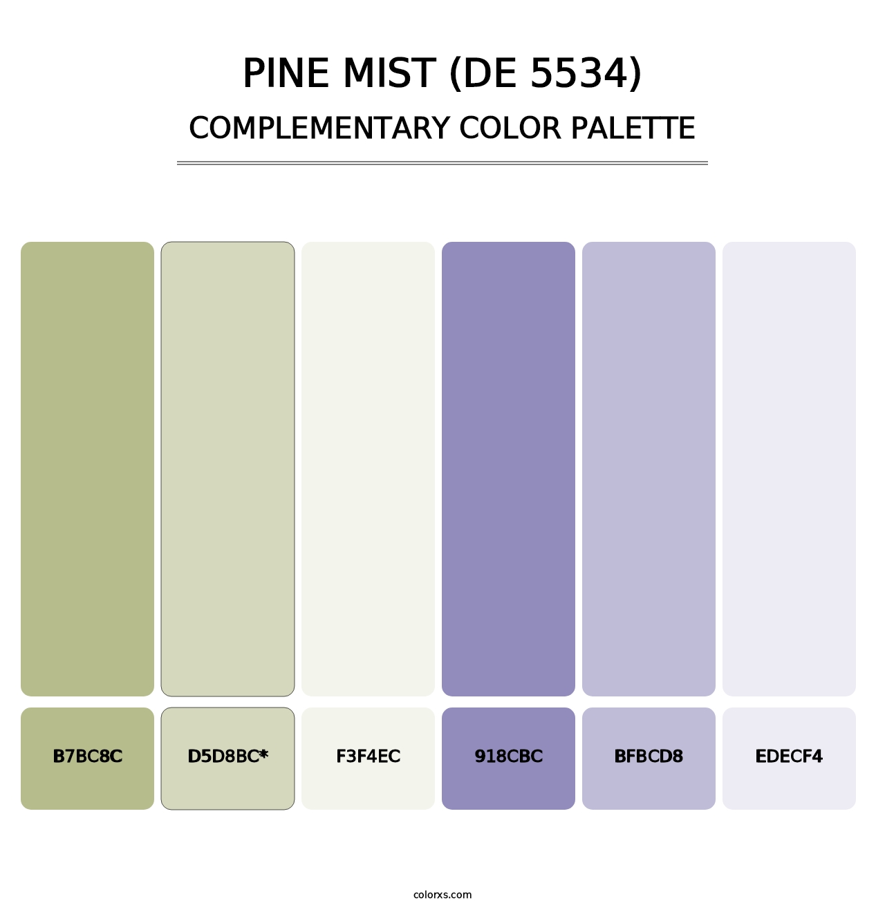 Pine Mist (DE 5534) - Complementary Color Palette