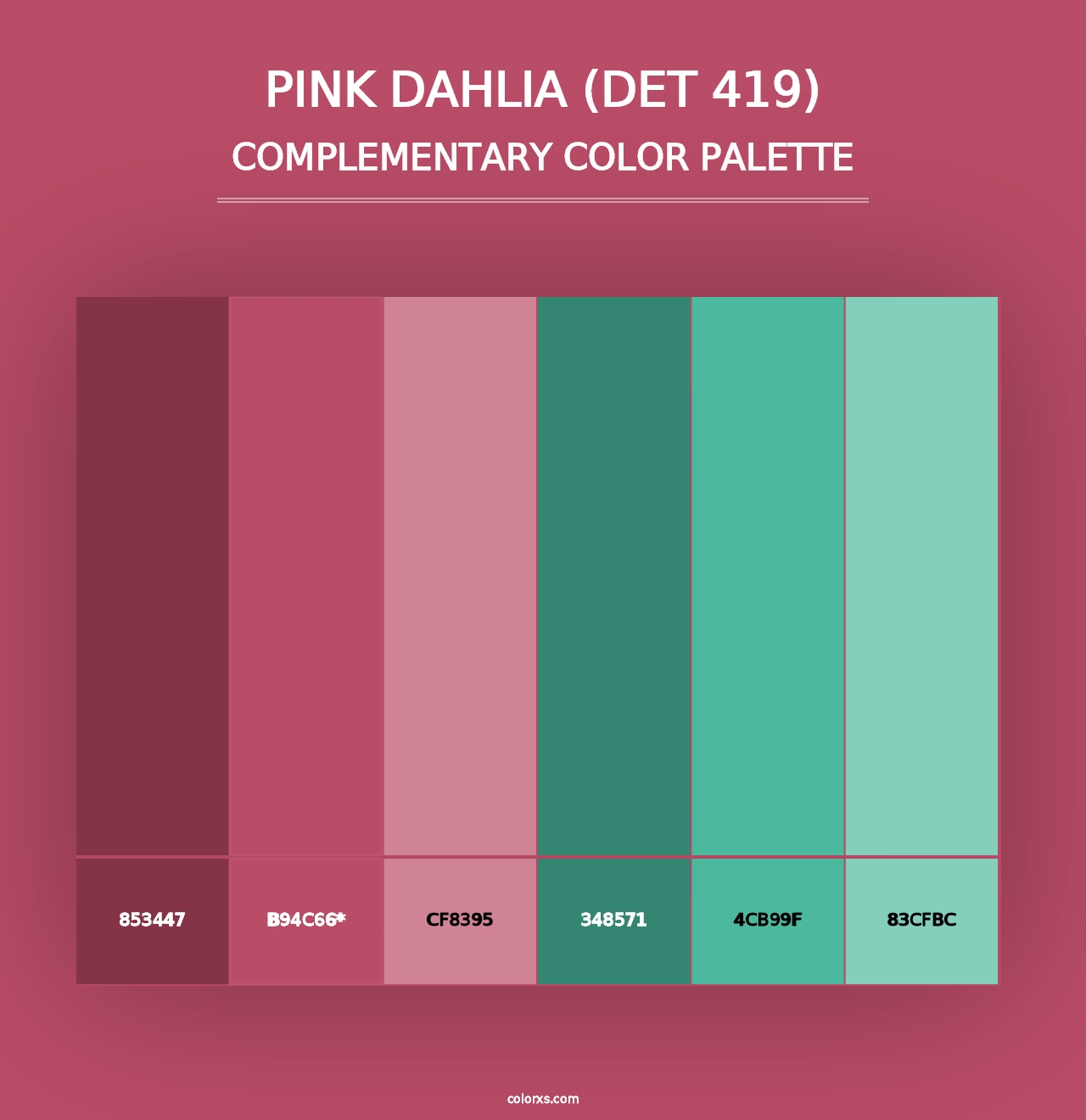 Pink Dahlia (DET 419) - Complementary Color Palette