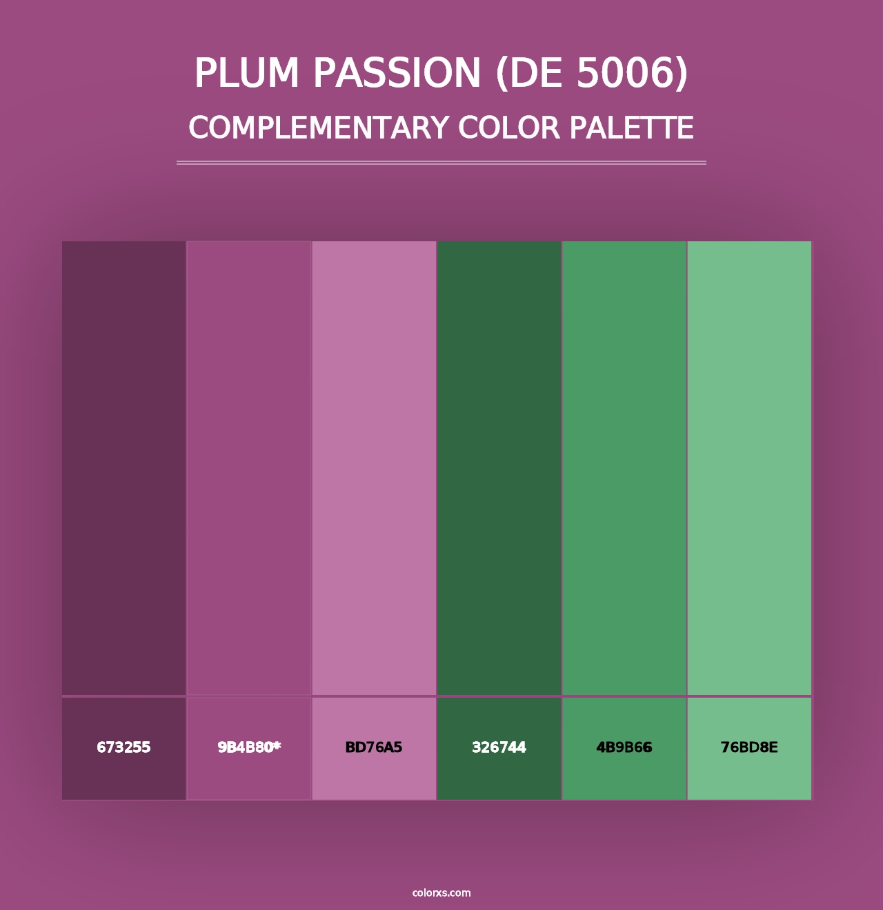 Plum Passion (DE 5006) - Complementary Color Palette