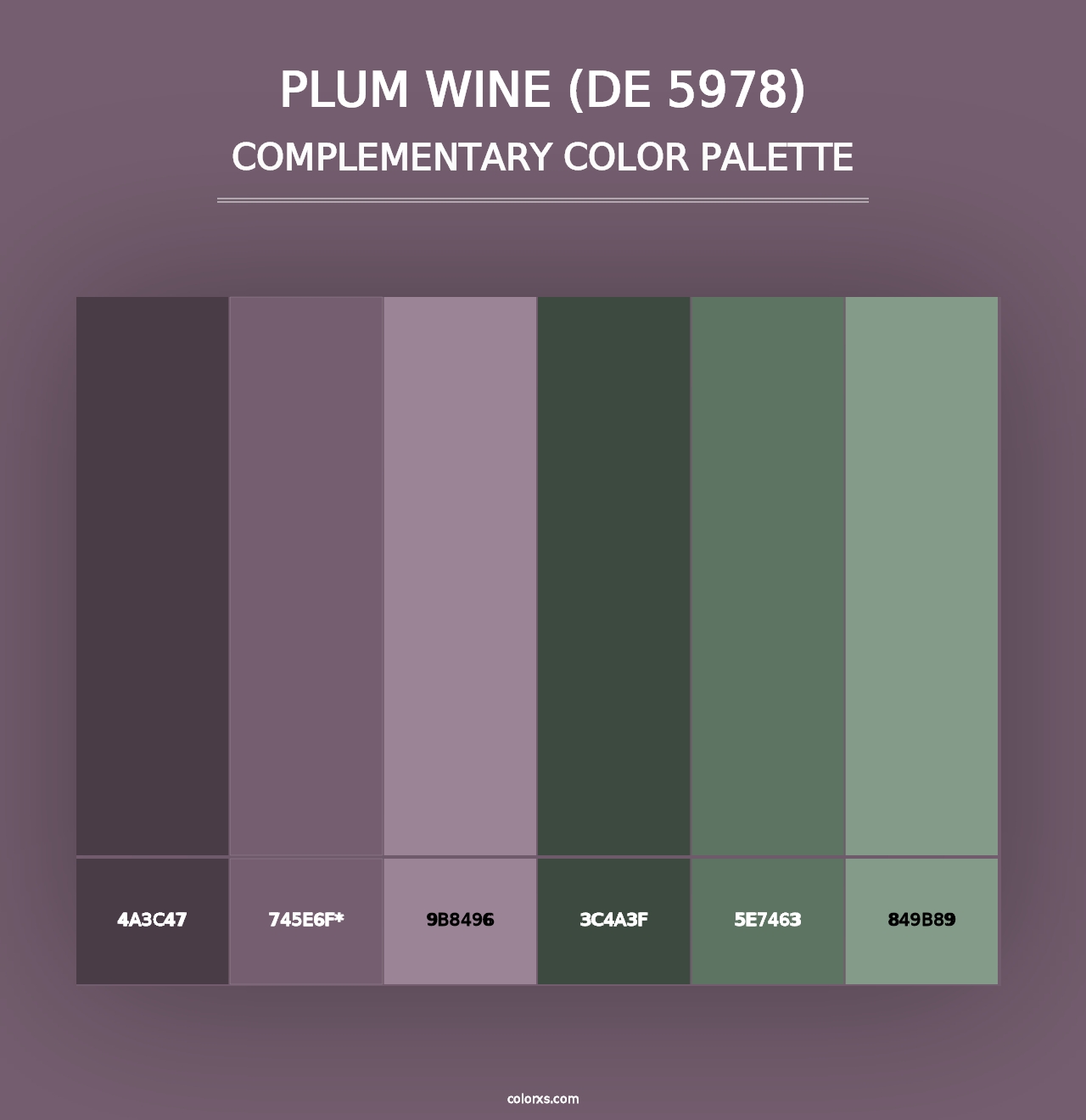 Plum Wine (DE 5978) - Complementary Color Palette