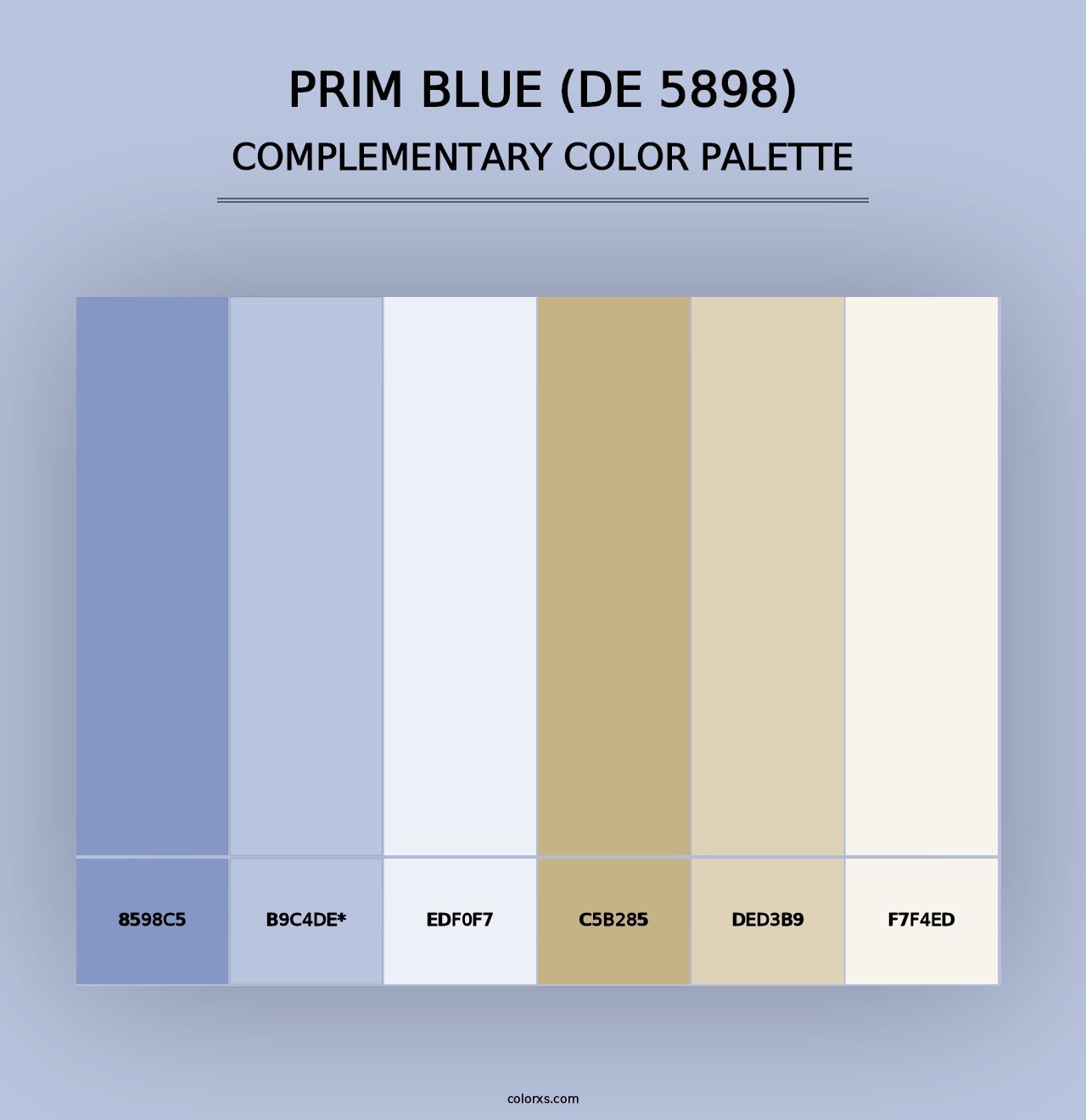 Prim Blue (DE 5898) - Complementary Color Palette