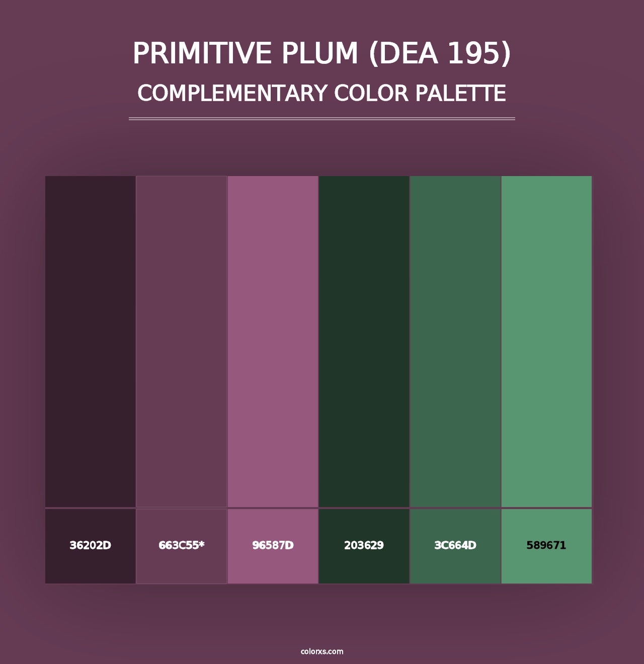 Primitive Plum (DEA 195) - Complementary Color Palette