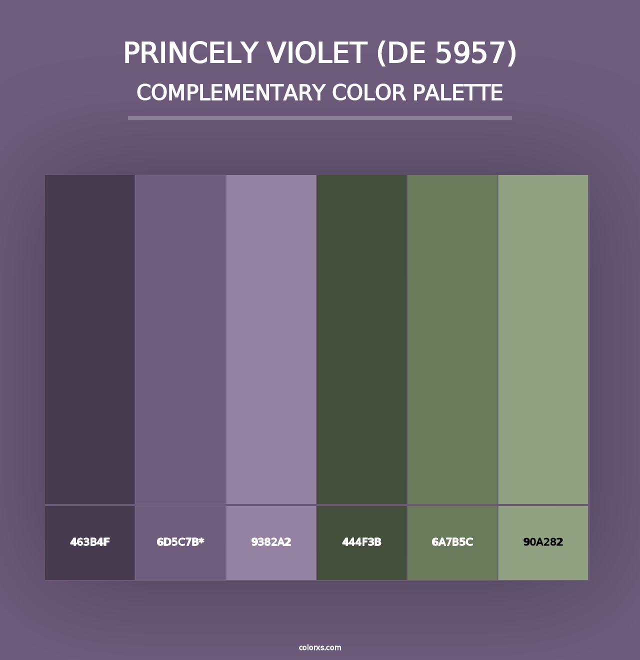 Princely Violet (DE 5957) - Complementary Color Palette