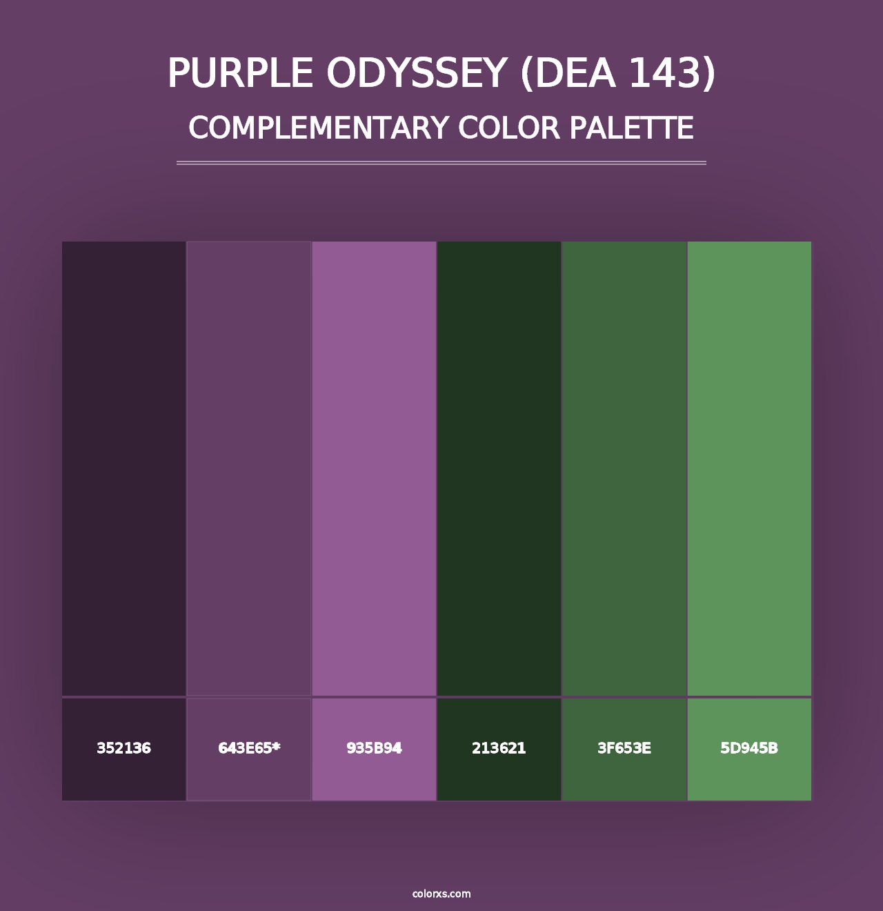 Purple Odyssey (DEA 143) - Complementary Color Palette