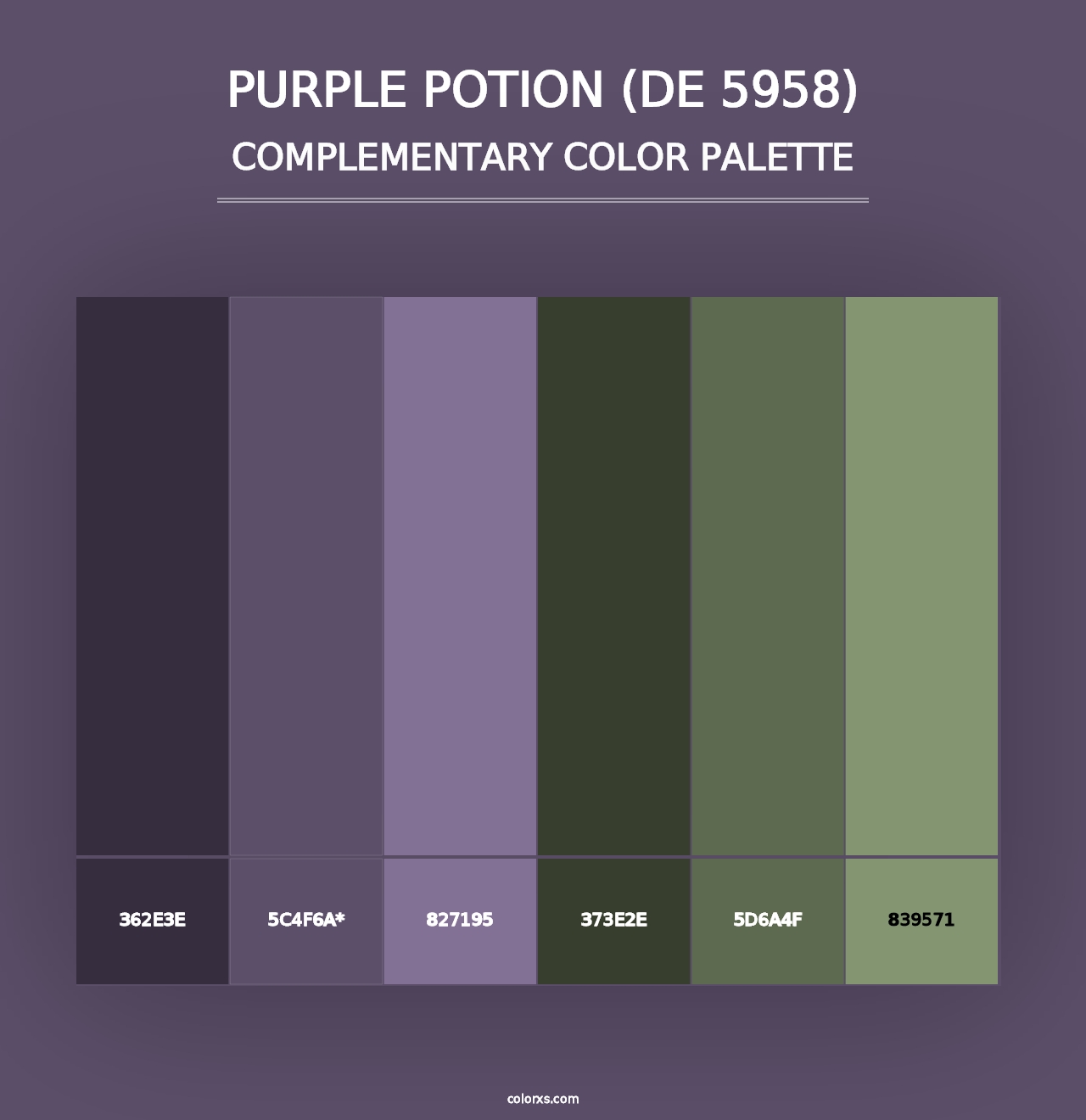 Purple Potion (DE 5958) - Complementary Color Palette