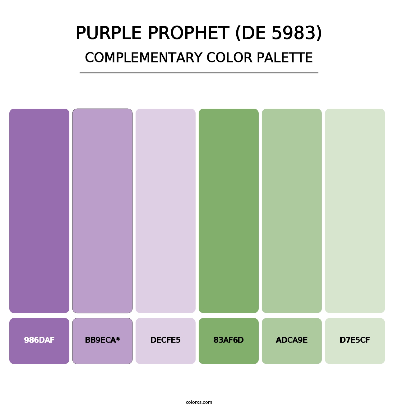 Purple Prophet (DE 5983) - Complementary Color Palette