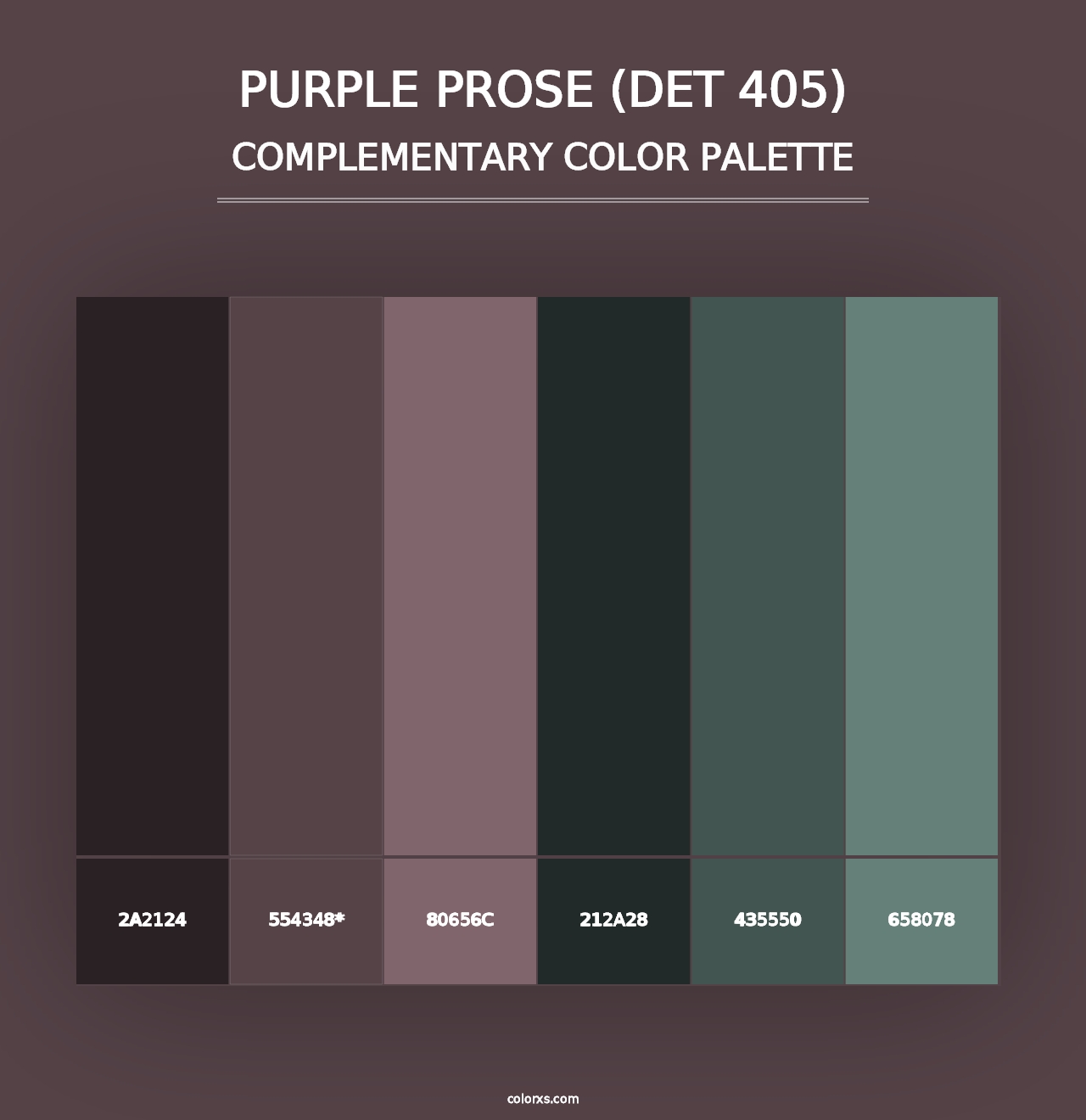 Purple Prose (DET 405) - Complementary Color Palette