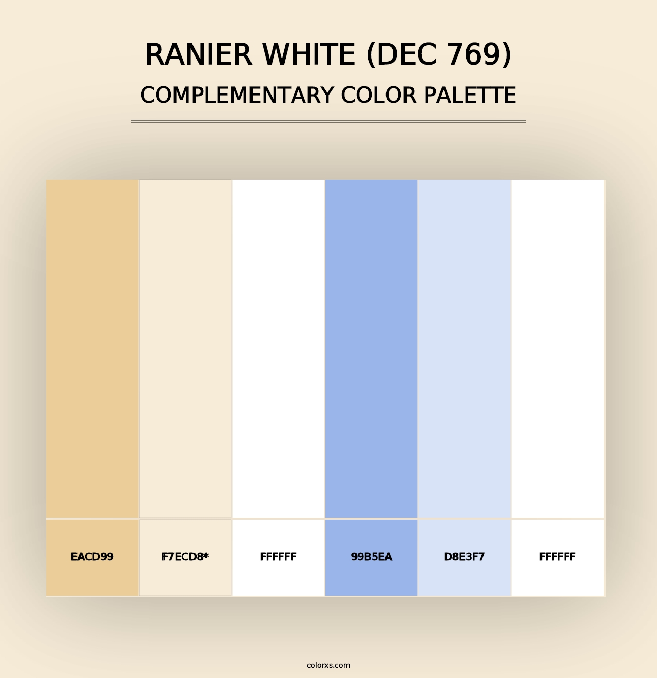 Ranier White (DEC 769) - Complementary Color Palette