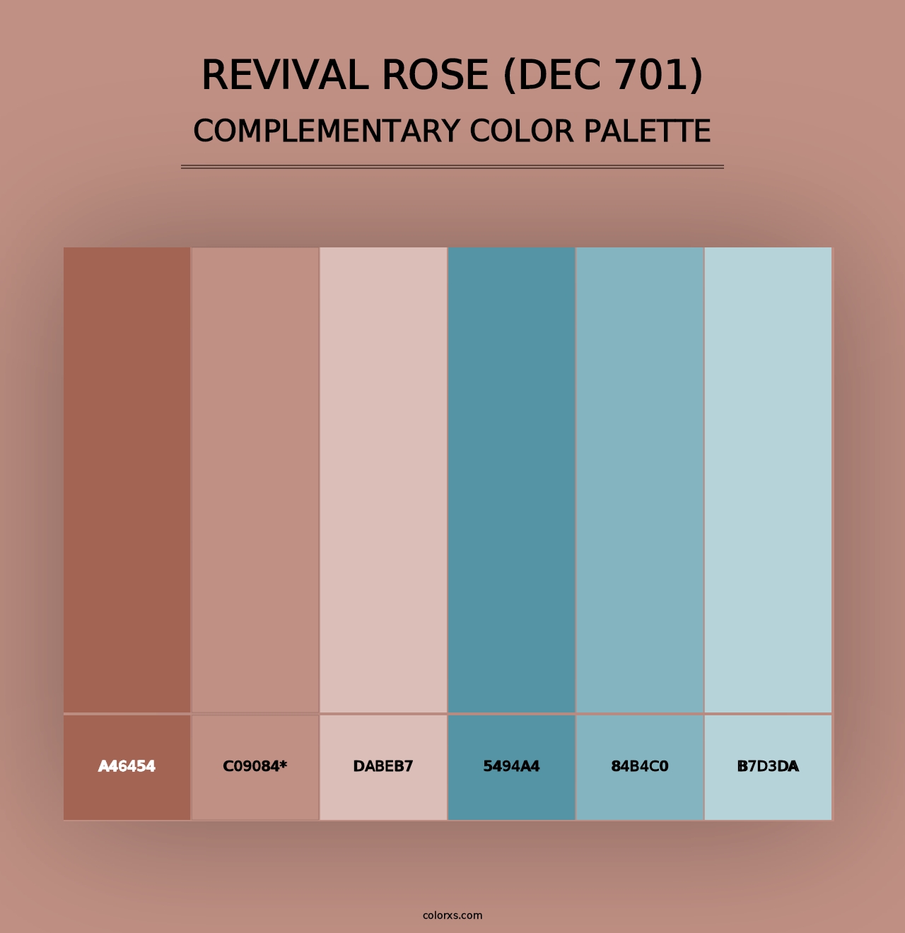 Revival Rose (DEC 701) - Complementary Color Palette