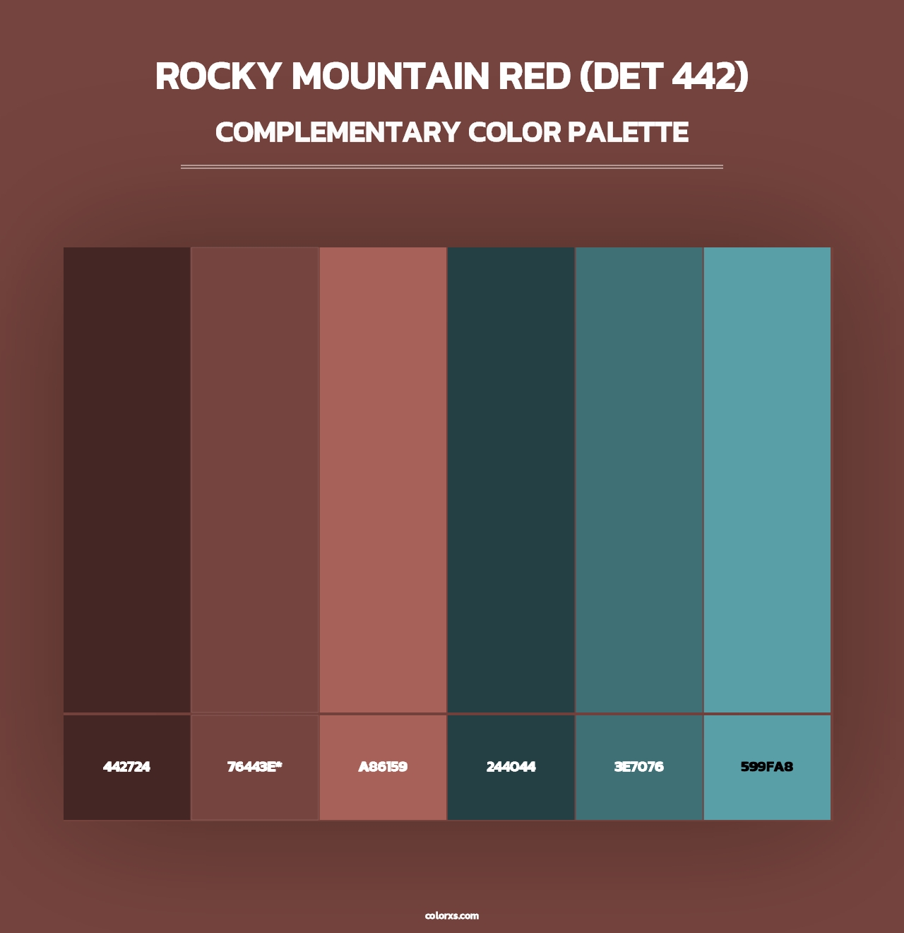 Rocky Mountain Red (DET 442) - Complementary Color Palette