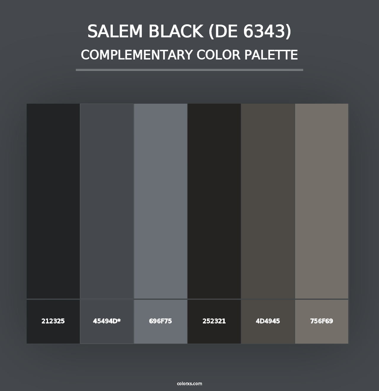 Salem Black (DE 6343) - Complementary Color Palette