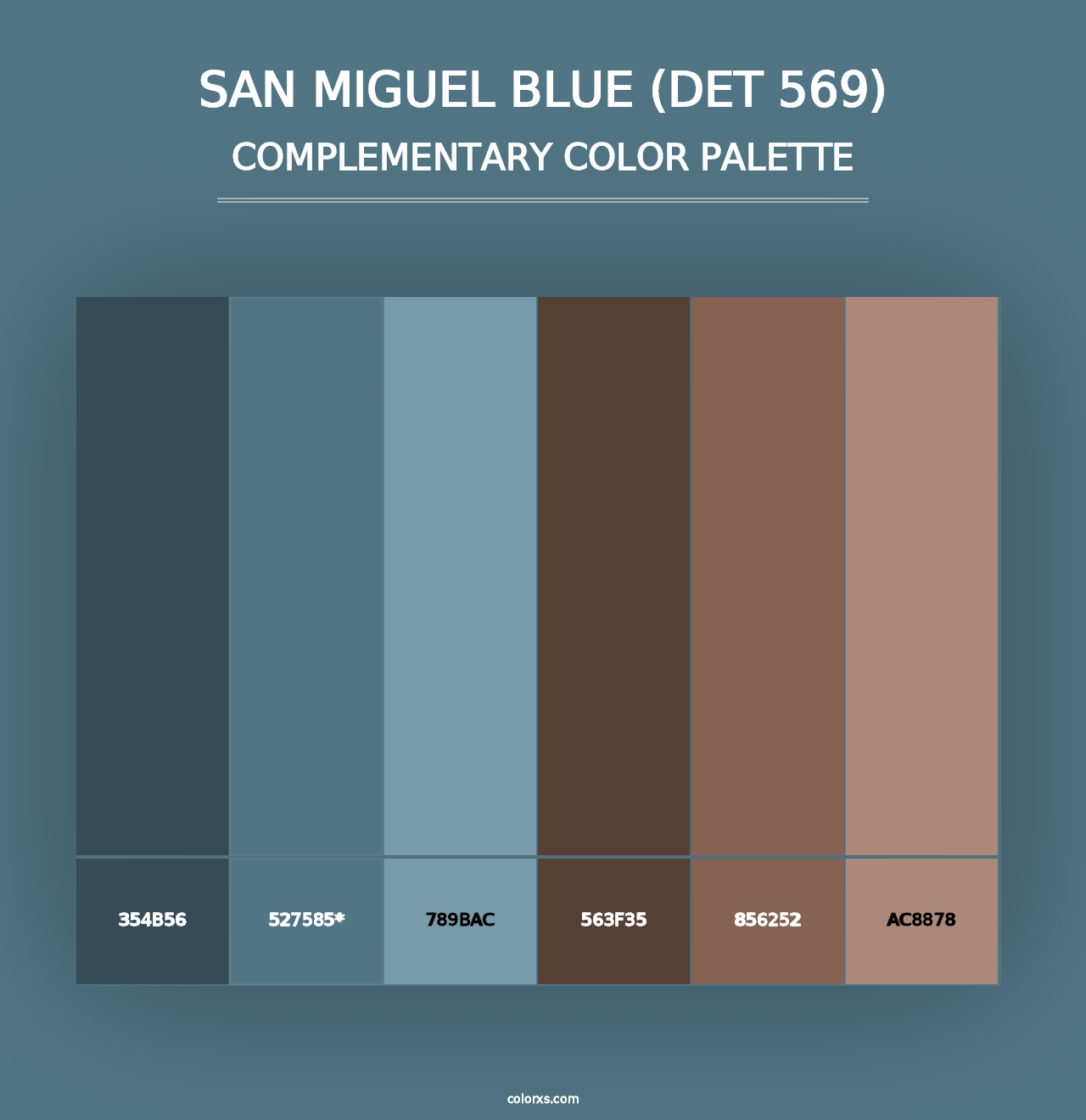 San Miguel Blue (DET 569) - Complementary Color Palette