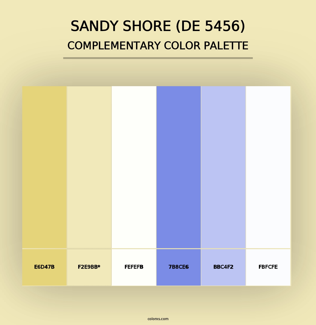 Sandy Shore (DE 5456) - Complementary Color Palette