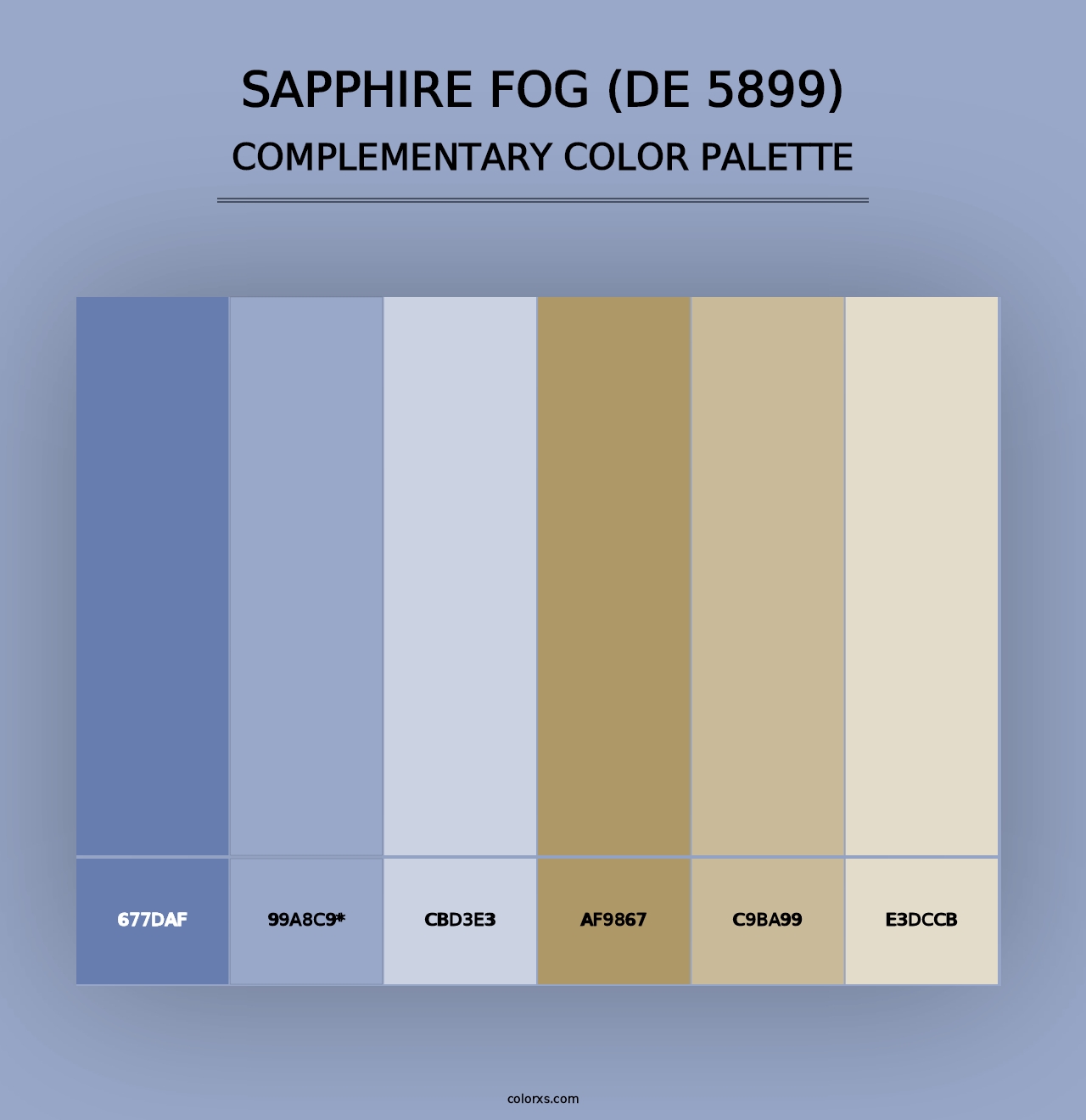 Sapphire Fog (DE 5899) - Complementary Color Palette