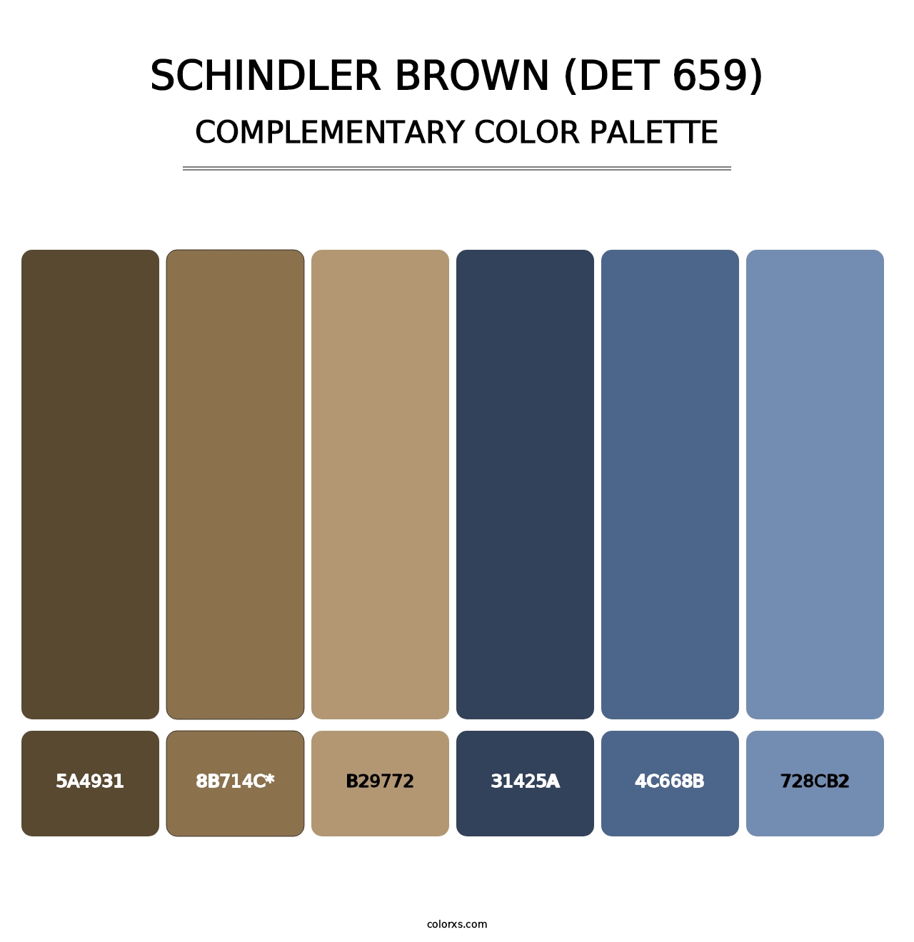 Schindler Brown (DET 659) - Complementary Color Palette