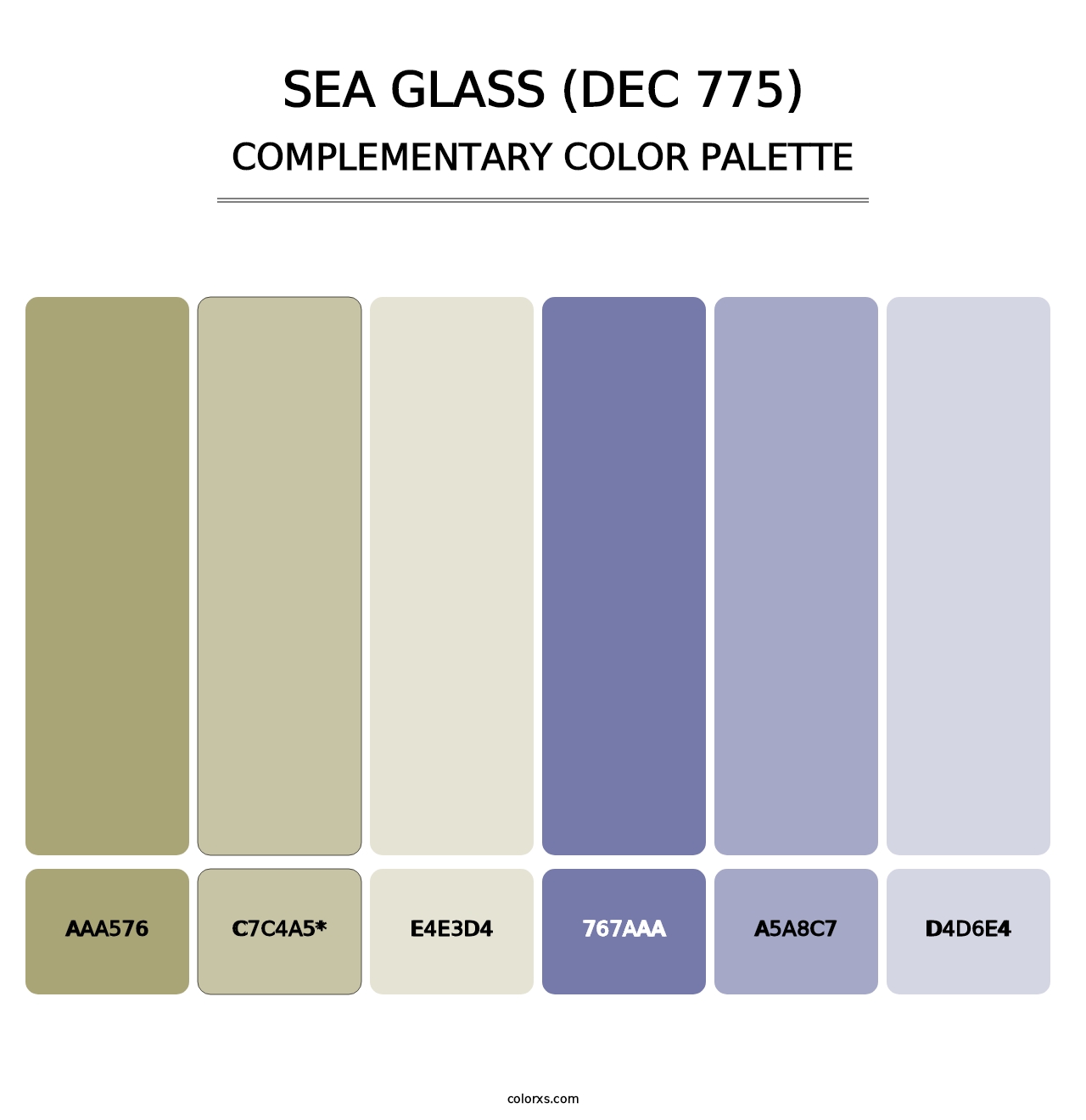 Sea Glass (DEC 775) - Complementary Color Palette