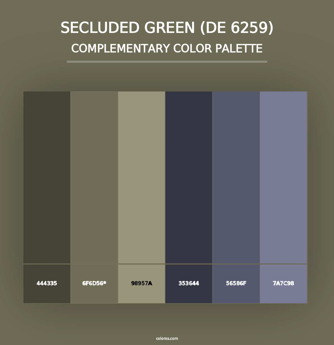 Secluded Green (DE 6259) - Complementary Color Palette