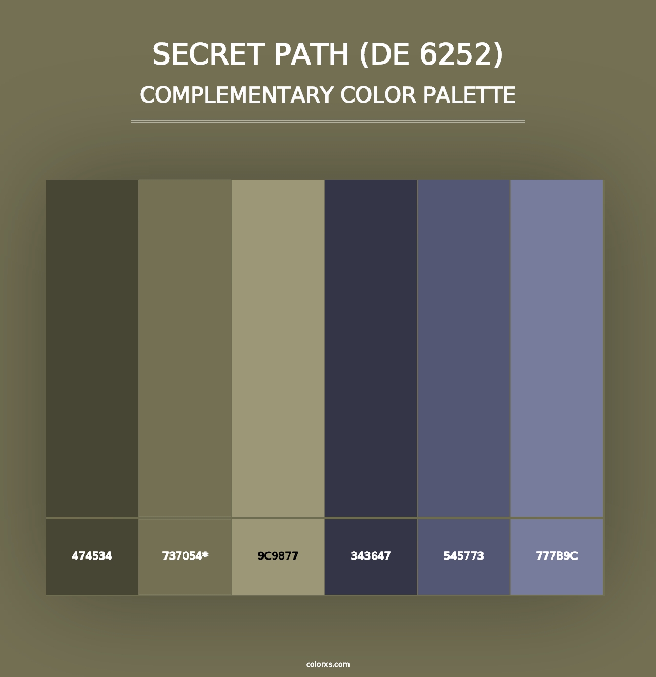 Secret Path (DE 6252) - Complementary Color Palette