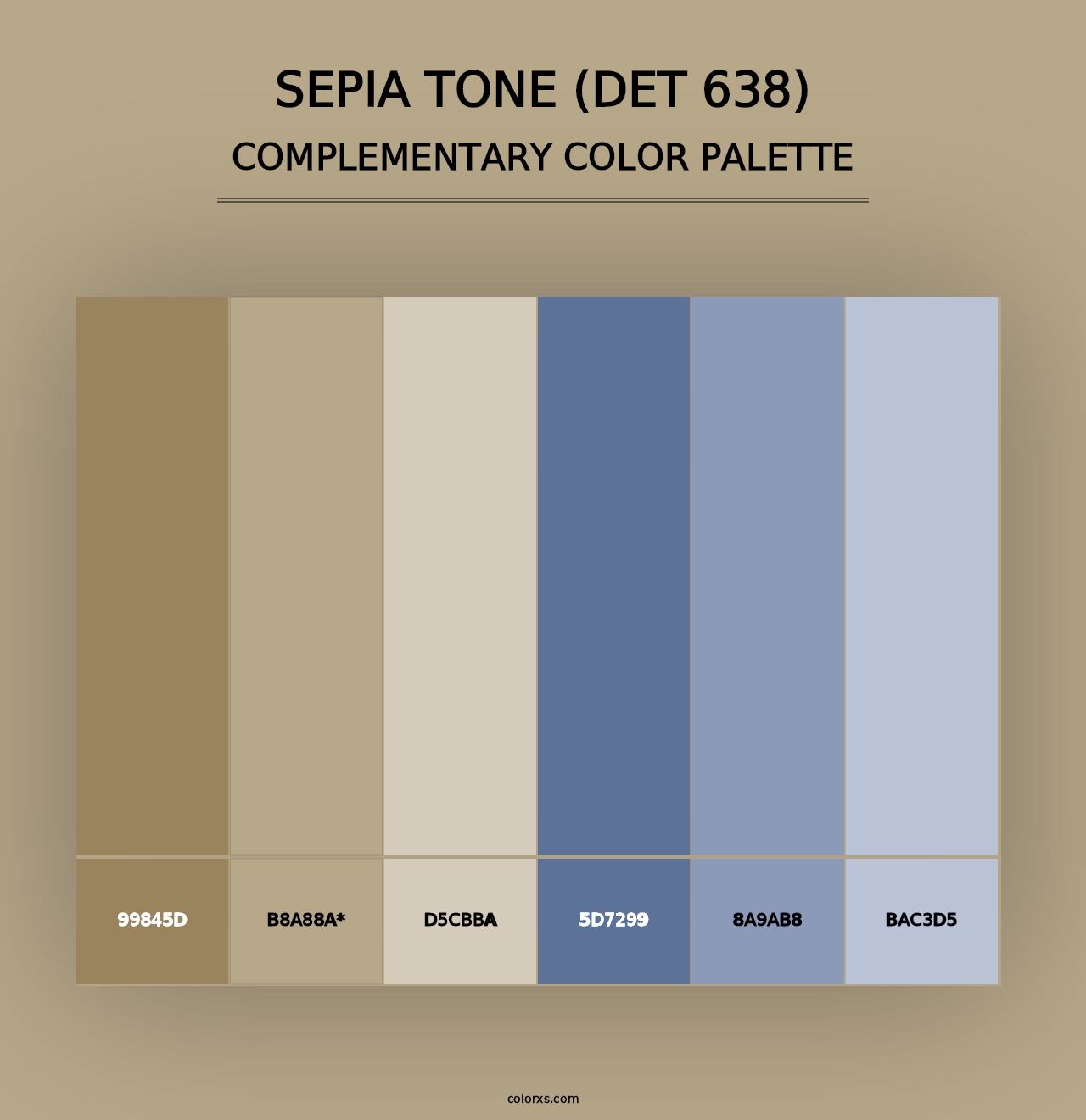 Sepia Tone (DET 638) - Complementary Color Palette