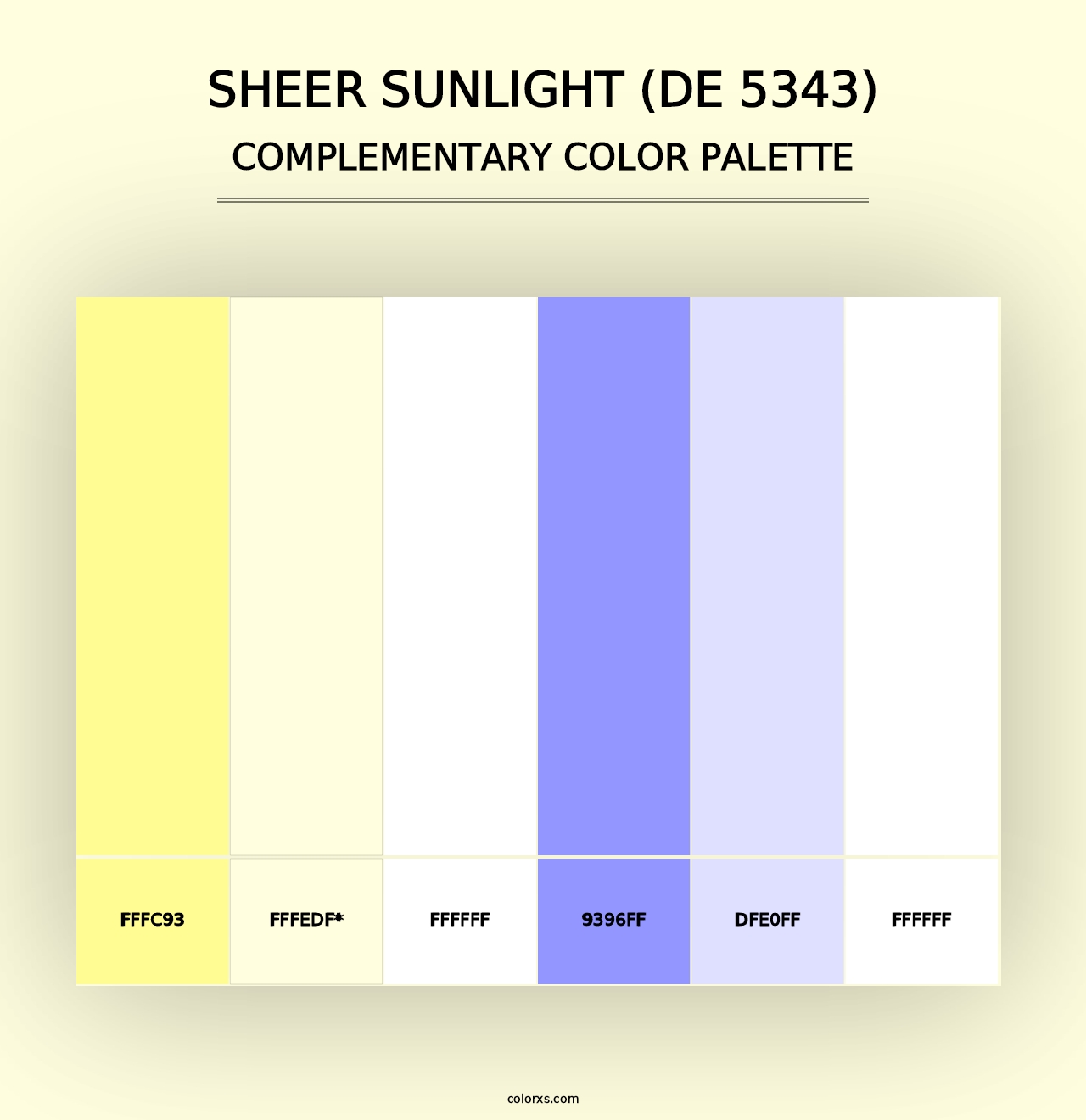 Sheer Sunlight (DE 5343) - Complementary Color Palette