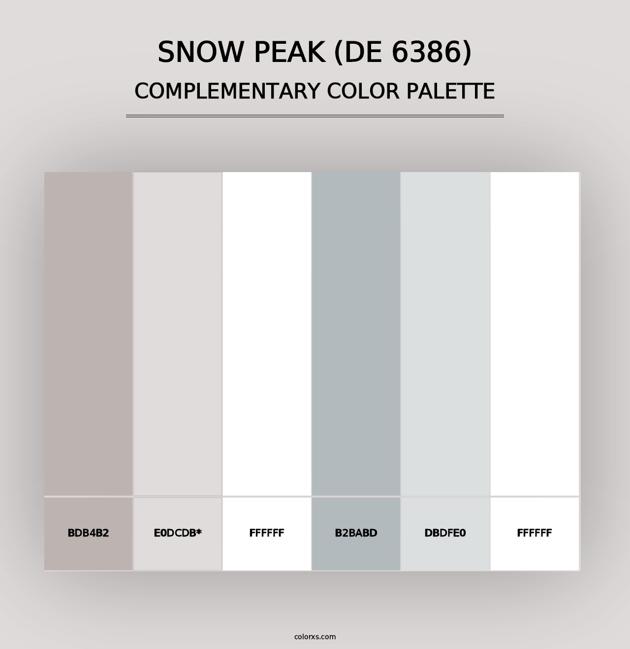 Snow Peak (DE 6386) - Complementary Color Palette