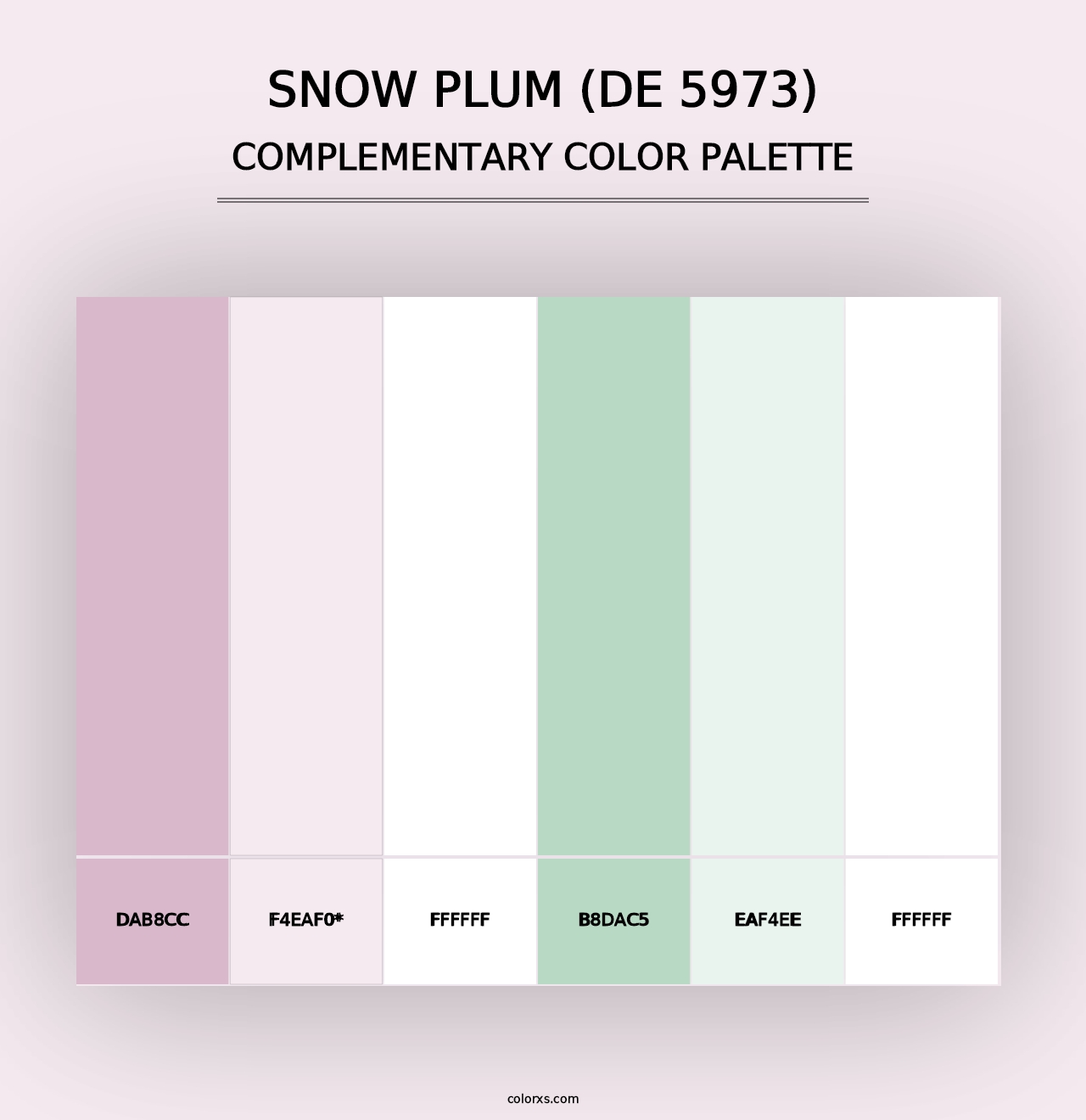 Snow Plum (DE 5973) - Complementary Color Palette