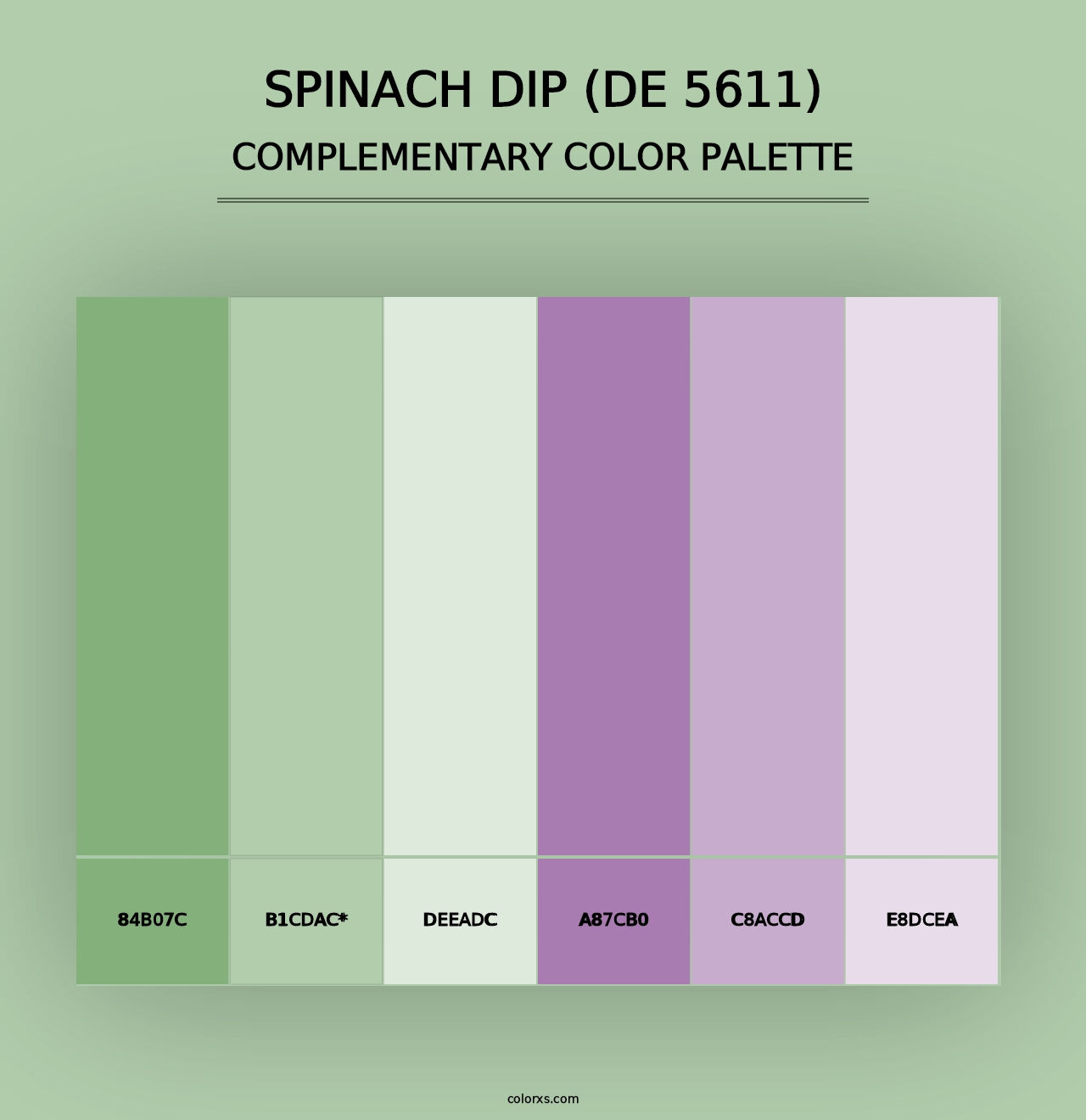 Spinach Dip (DE 5611) - Complementary Color Palette