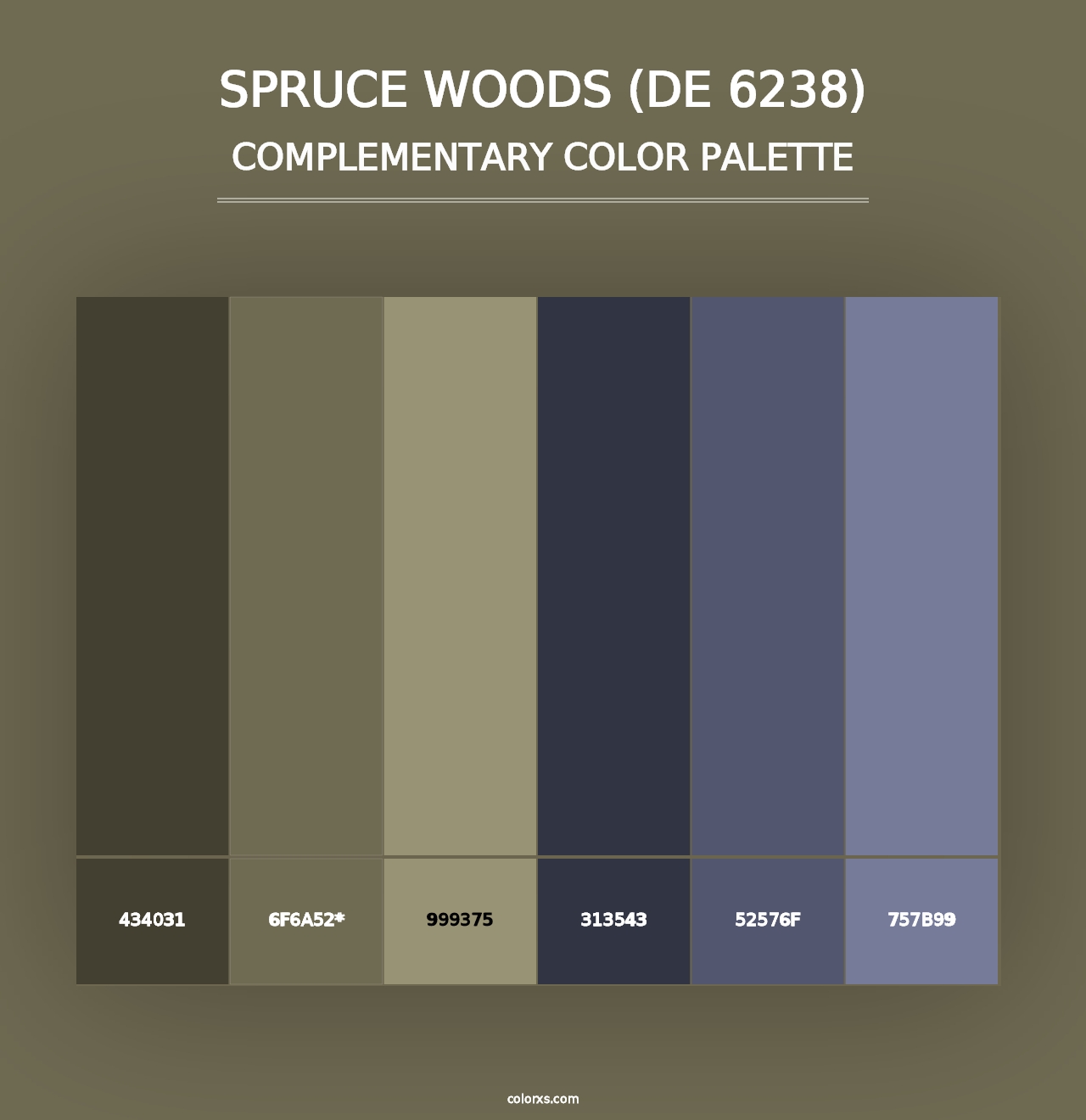 Spruce Woods (DE 6238) - Complementary Color Palette