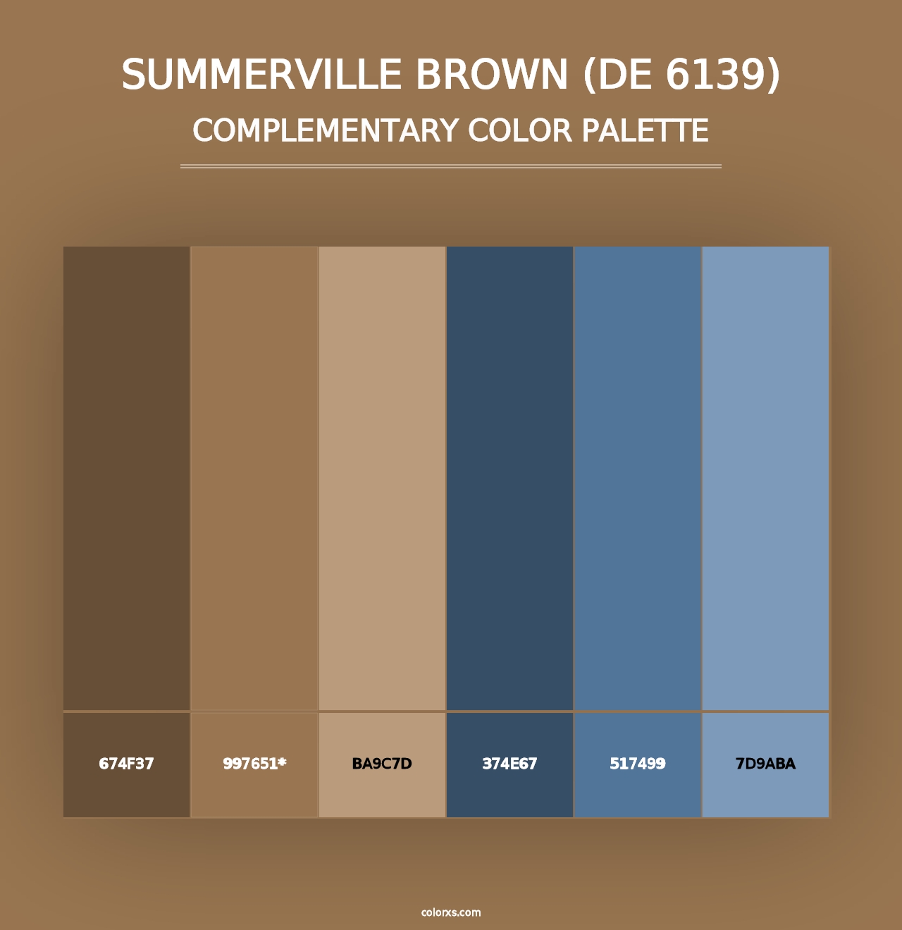 Summerville Brown (DE 6139) - Complementary Color Palette