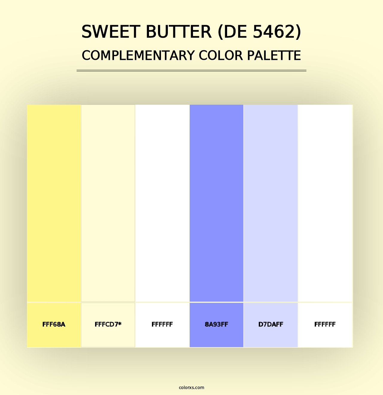 Sweet Butter (DE 5462) - Complementary Color Palette