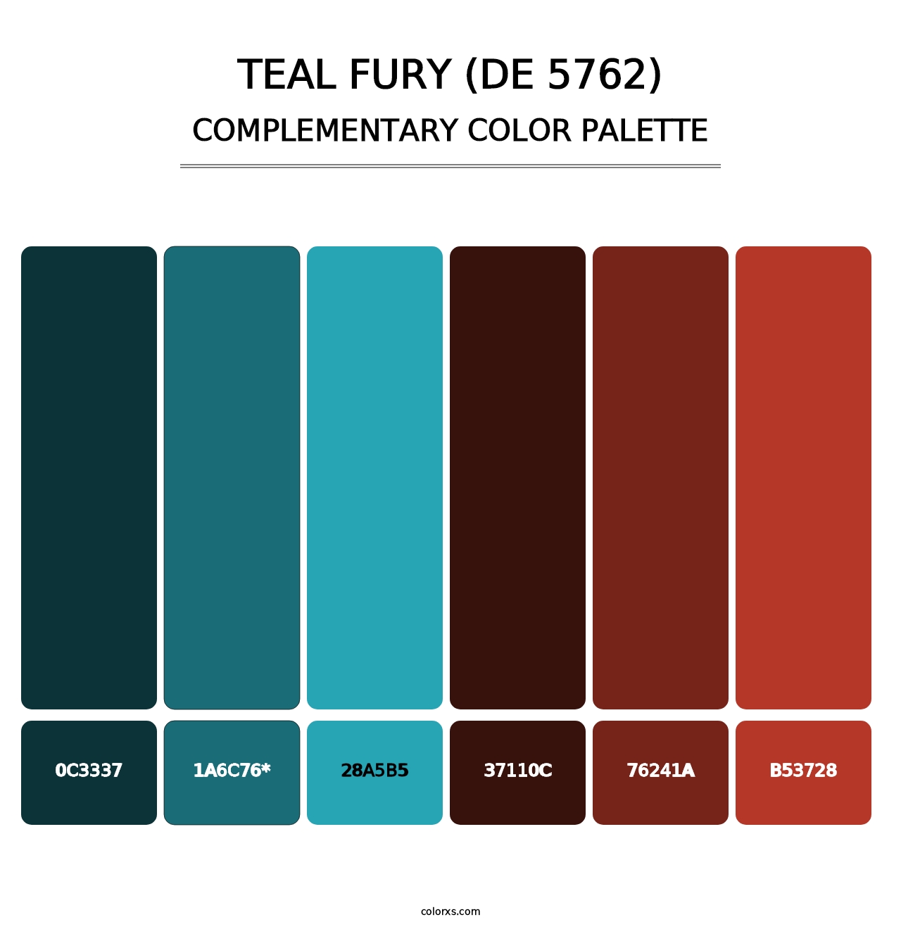 Teal Fury (DE 5762) - Complementary Color Palette