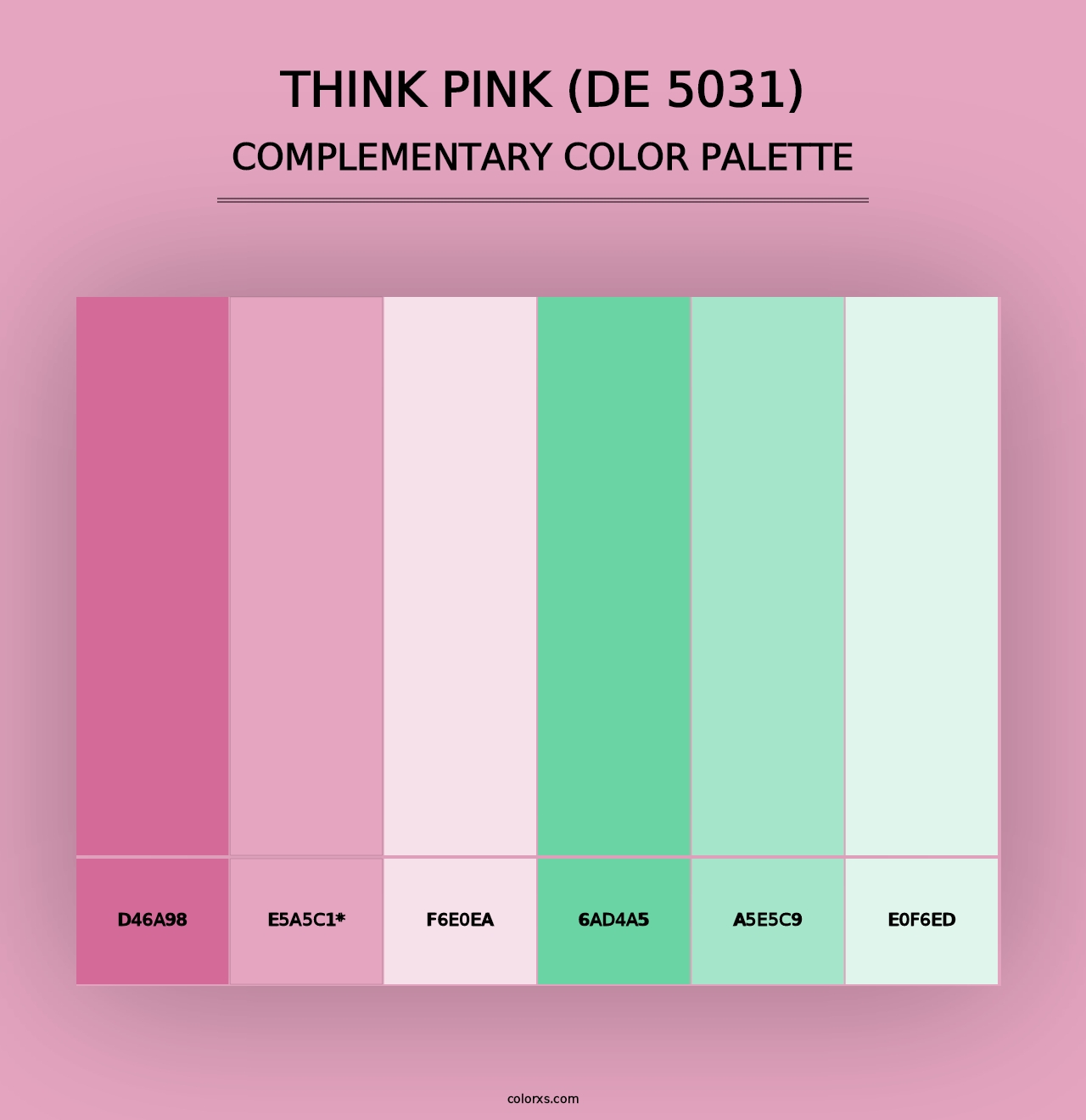 Think Pink (DE 5031) - Complementary Color Palette