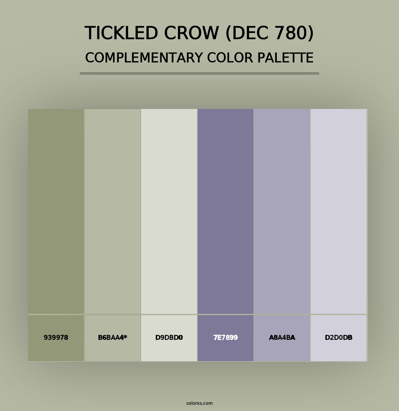 Tickled Crow (DEC 780) - Complementary Color Palette