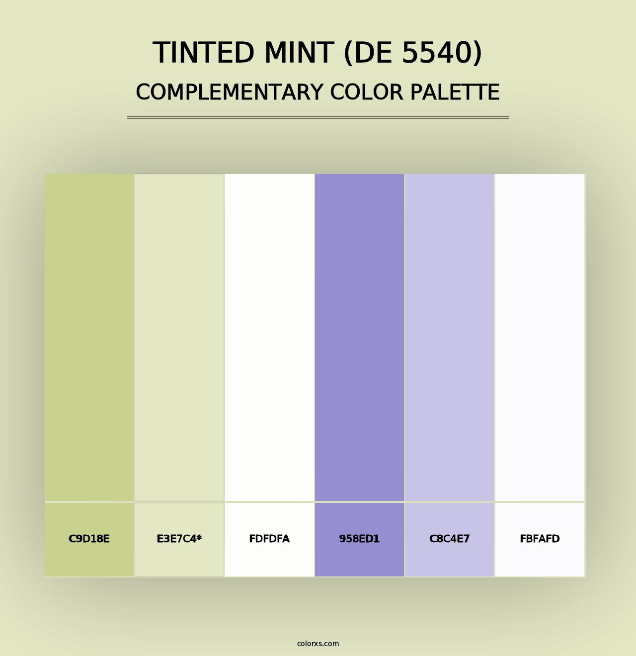 Tinted Mint (DE 5540) - Complementary Color Palette