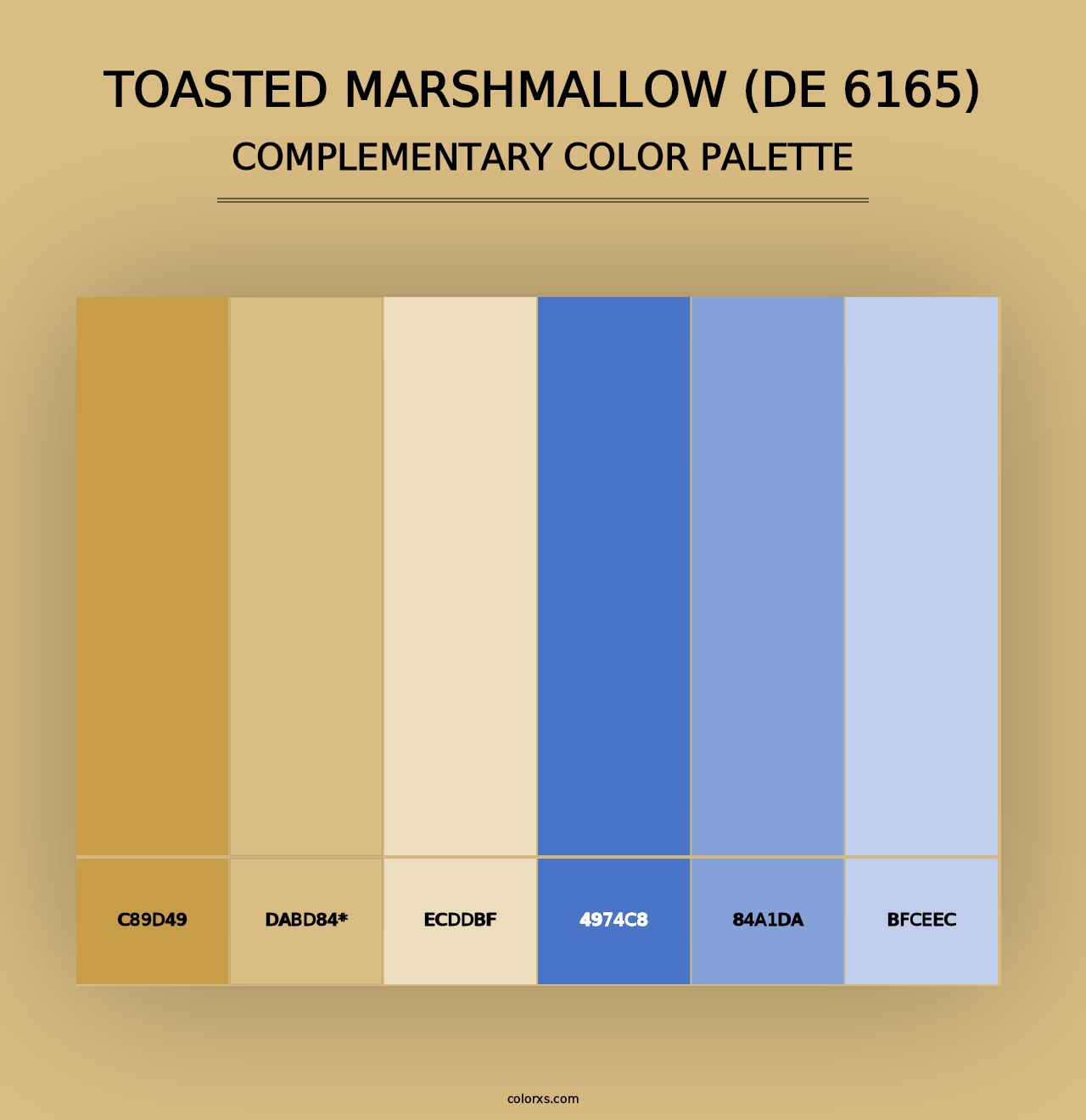 Toasted Marshmallow (DE 6165) - Complementary Color Palette