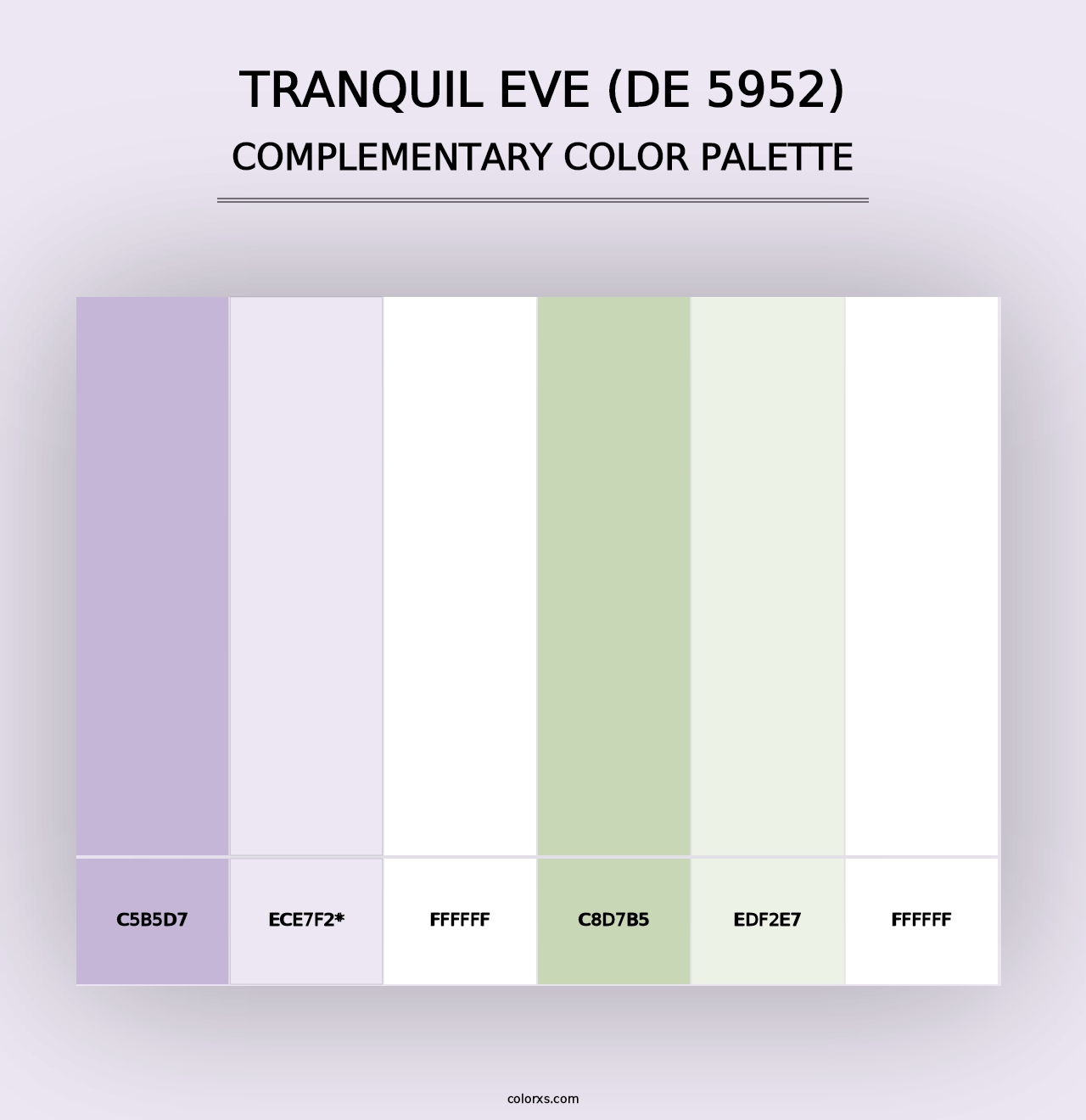 Tranquil Eve (DE 5952) - Complementary Color Palette