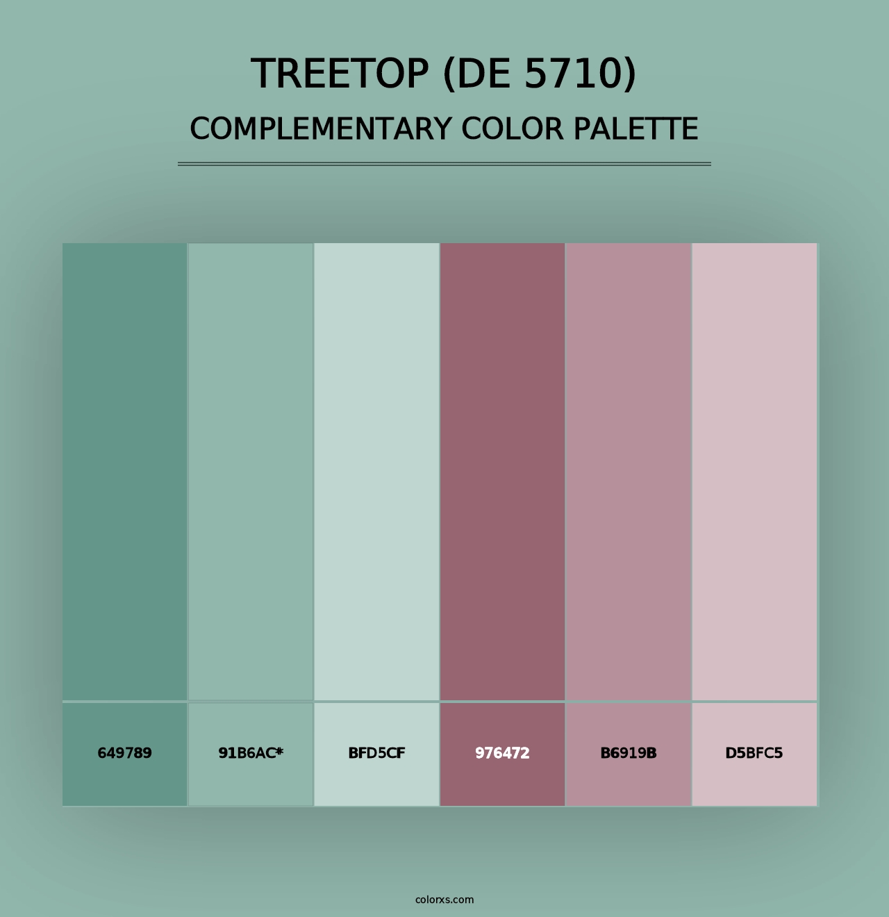 Treetop (DE 5710) - Complementary Color Palette