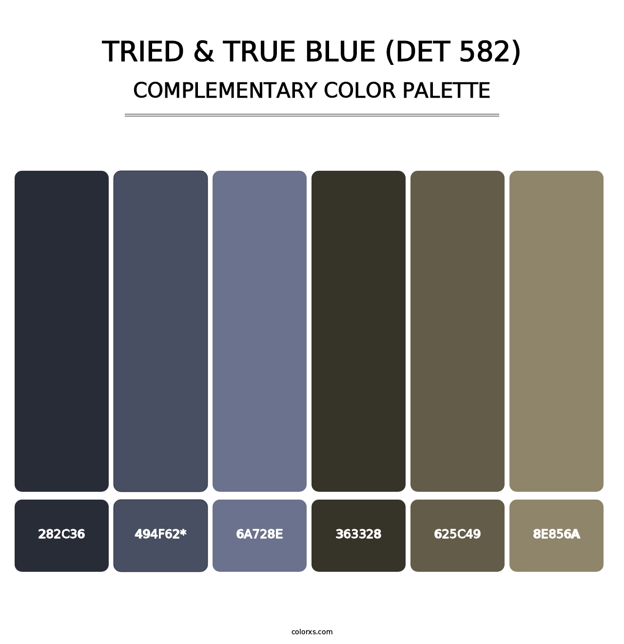 Tried & True Blue (DET 582) - Complementary Color Palette